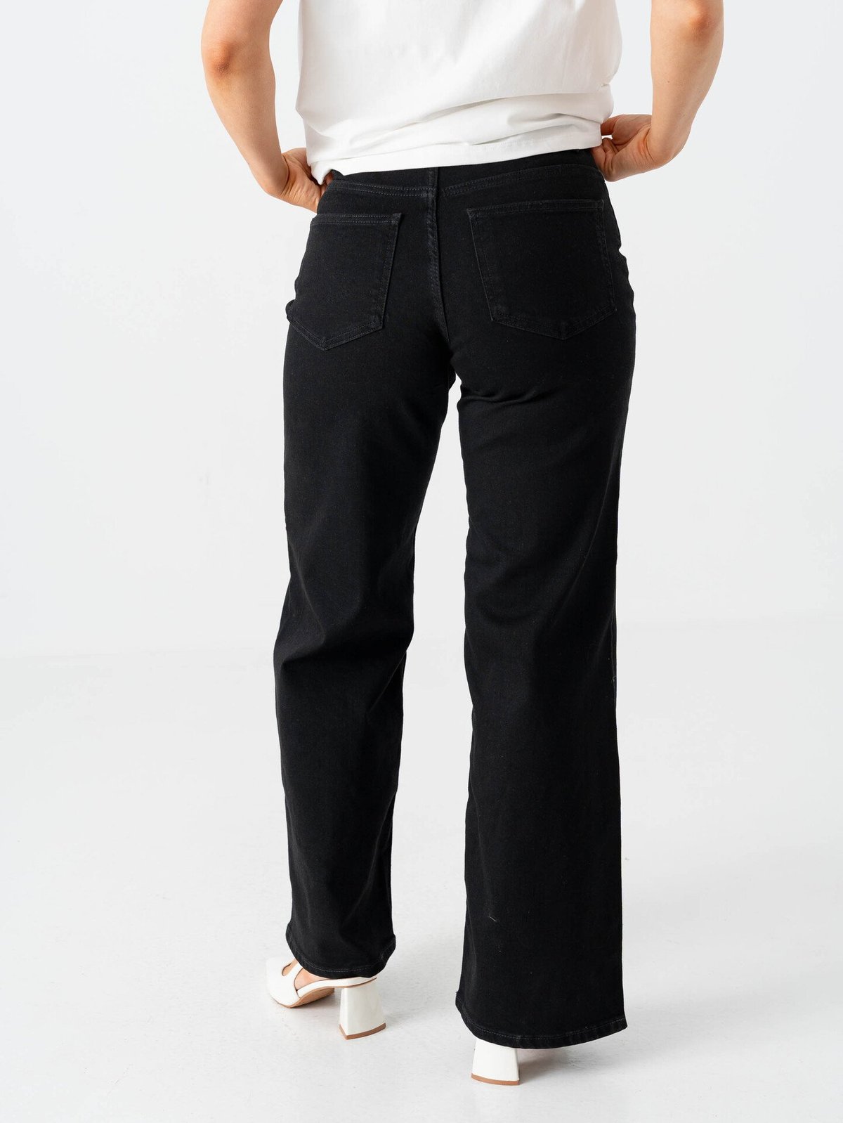 Only Madison Blush High Waist Wide Denim Washed Black