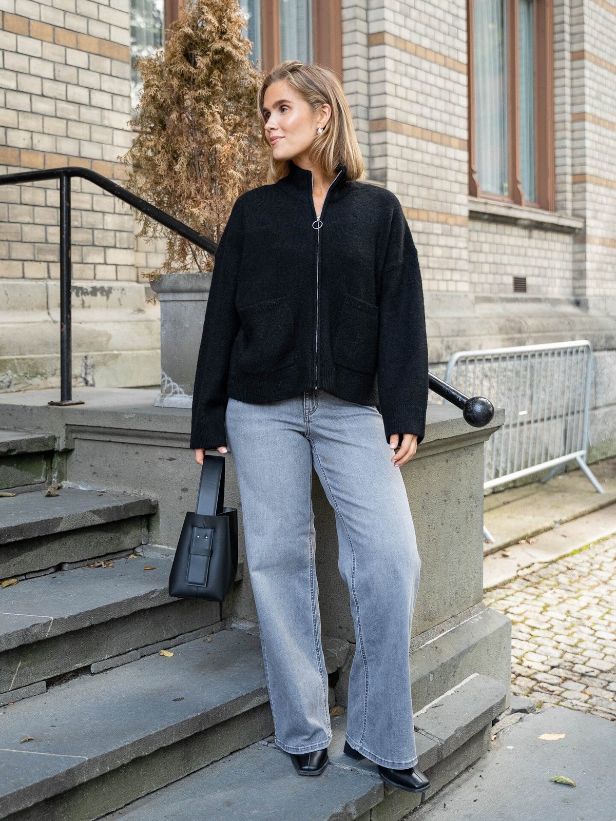 Only Madison Blush High Waist Wide Denim Light Grey Denim