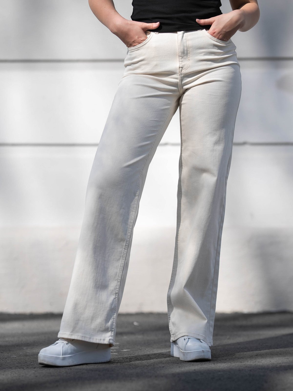 Only Madison Blush High Waist Wide Denim Ecru