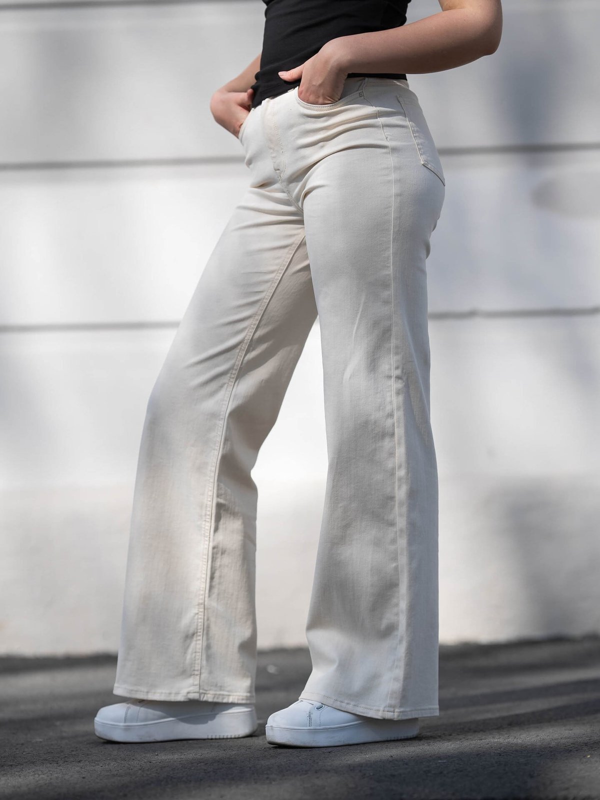 Only Madison Blush High Waist Wide Denim Ecru