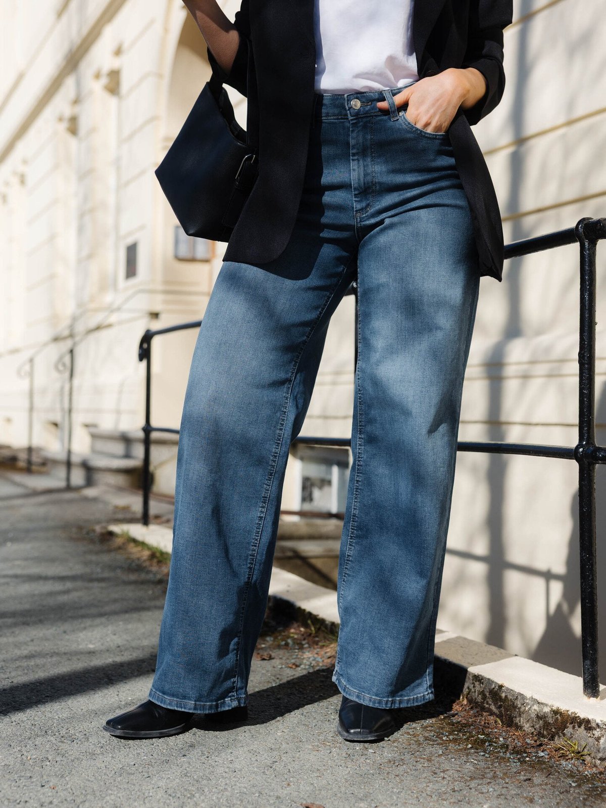 Only Madison Blush High Waist Wide Denim Special Blue Grey Denim