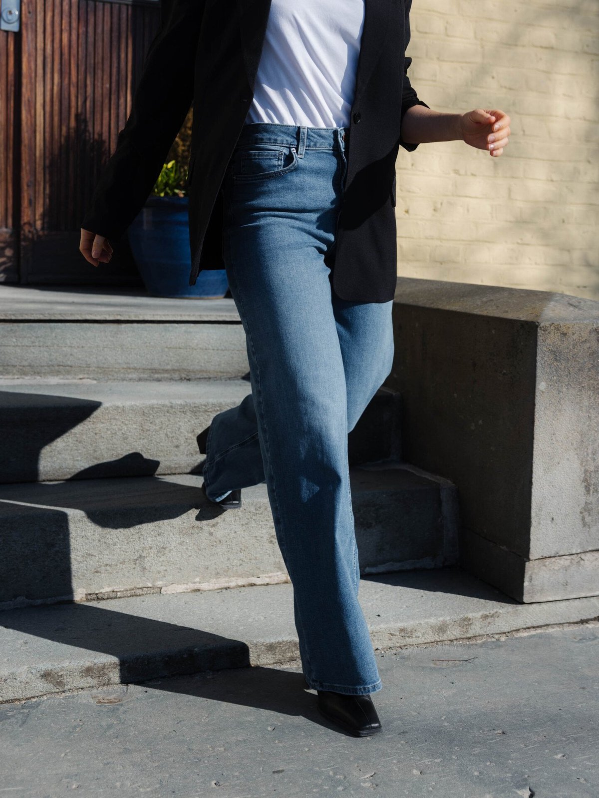 Only Madison Blush High Waist Wide Denim Special Blue Grey Denim