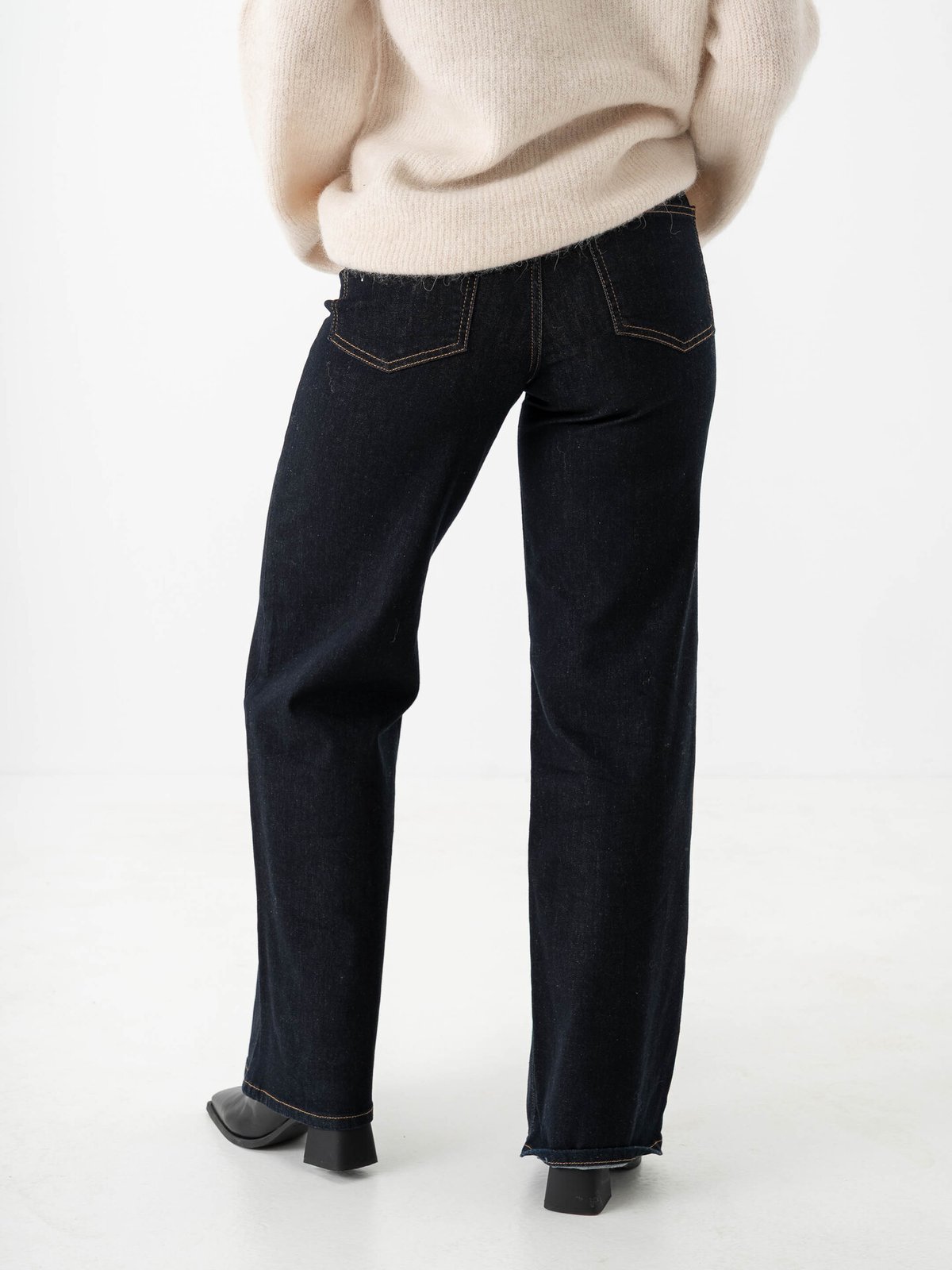 Only Madison Blush High Waist Wide Denim Dark Blue Denim Rinse