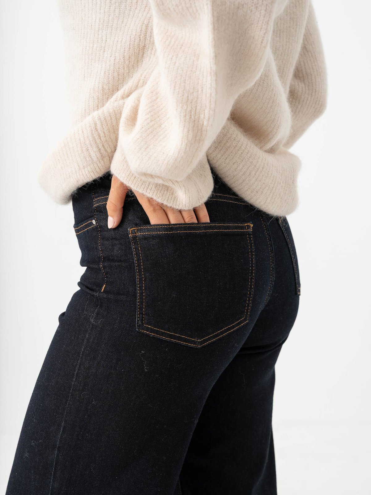 Only Madison Blush High Waist Wide Denim Dark Blue Denim Rinse