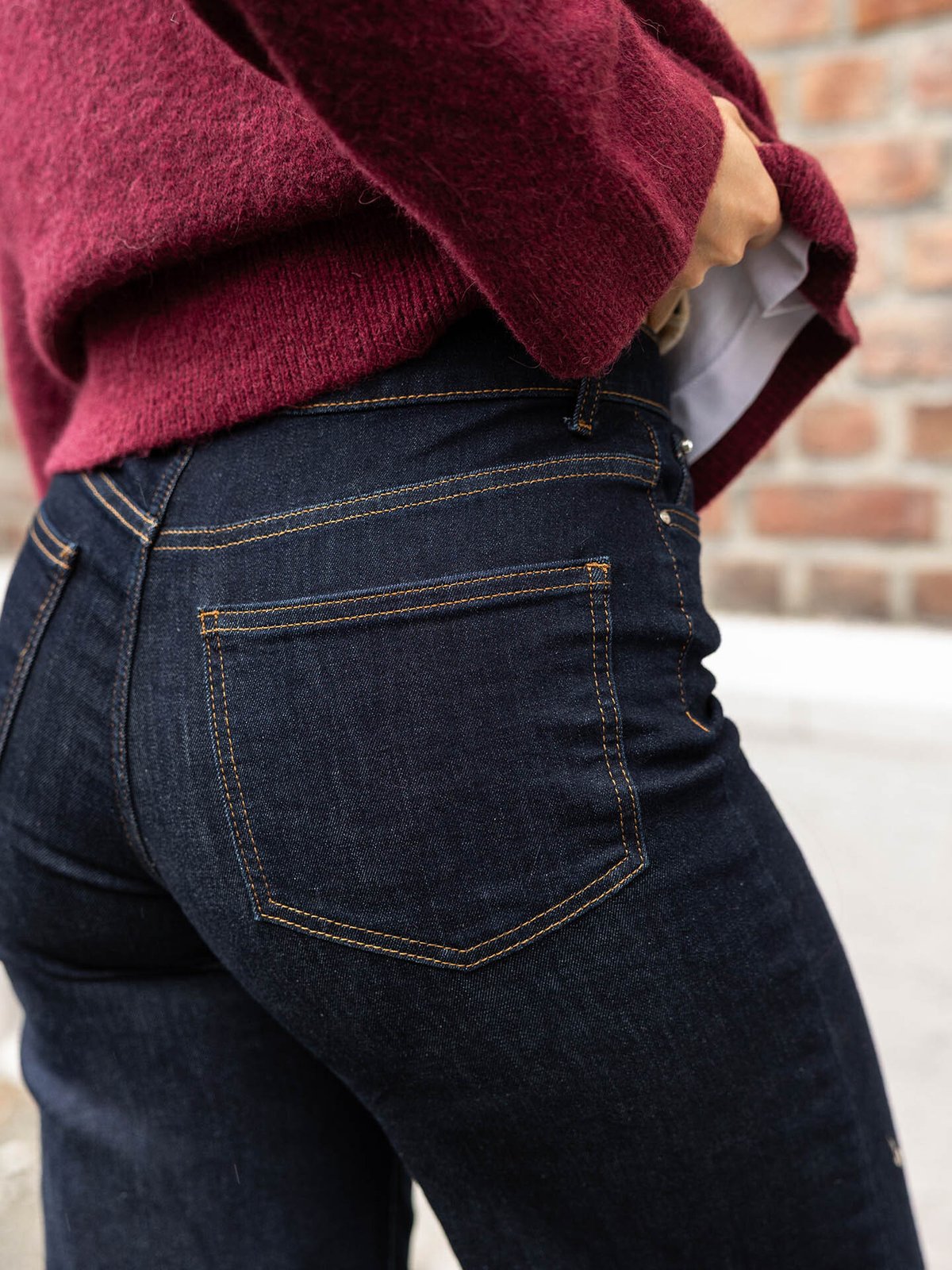 Only Madison Blush High Waist Wide Denim Dark Blue Denim Rinse