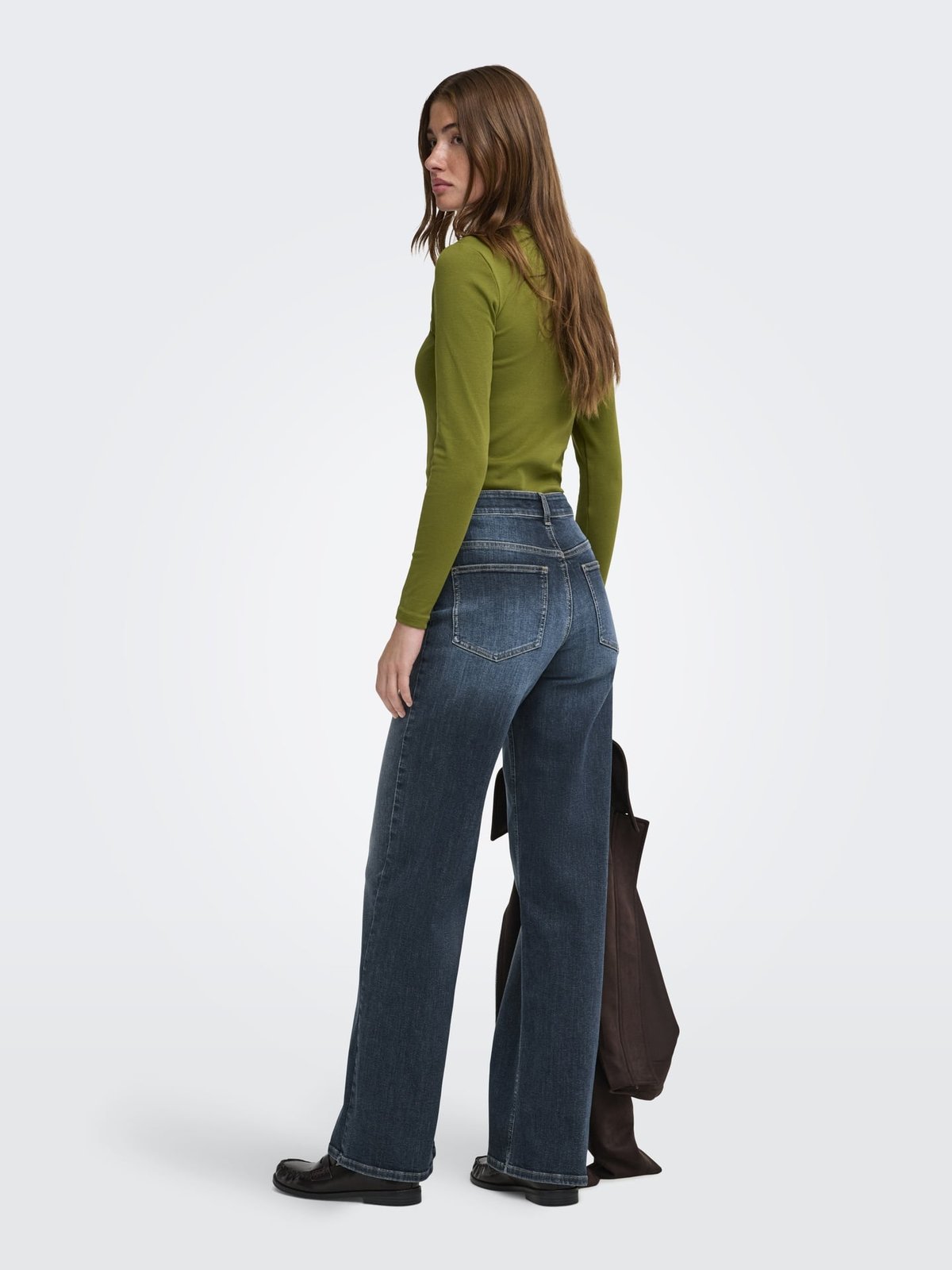 Only Madison Blush High Waist Wide Denim Blå