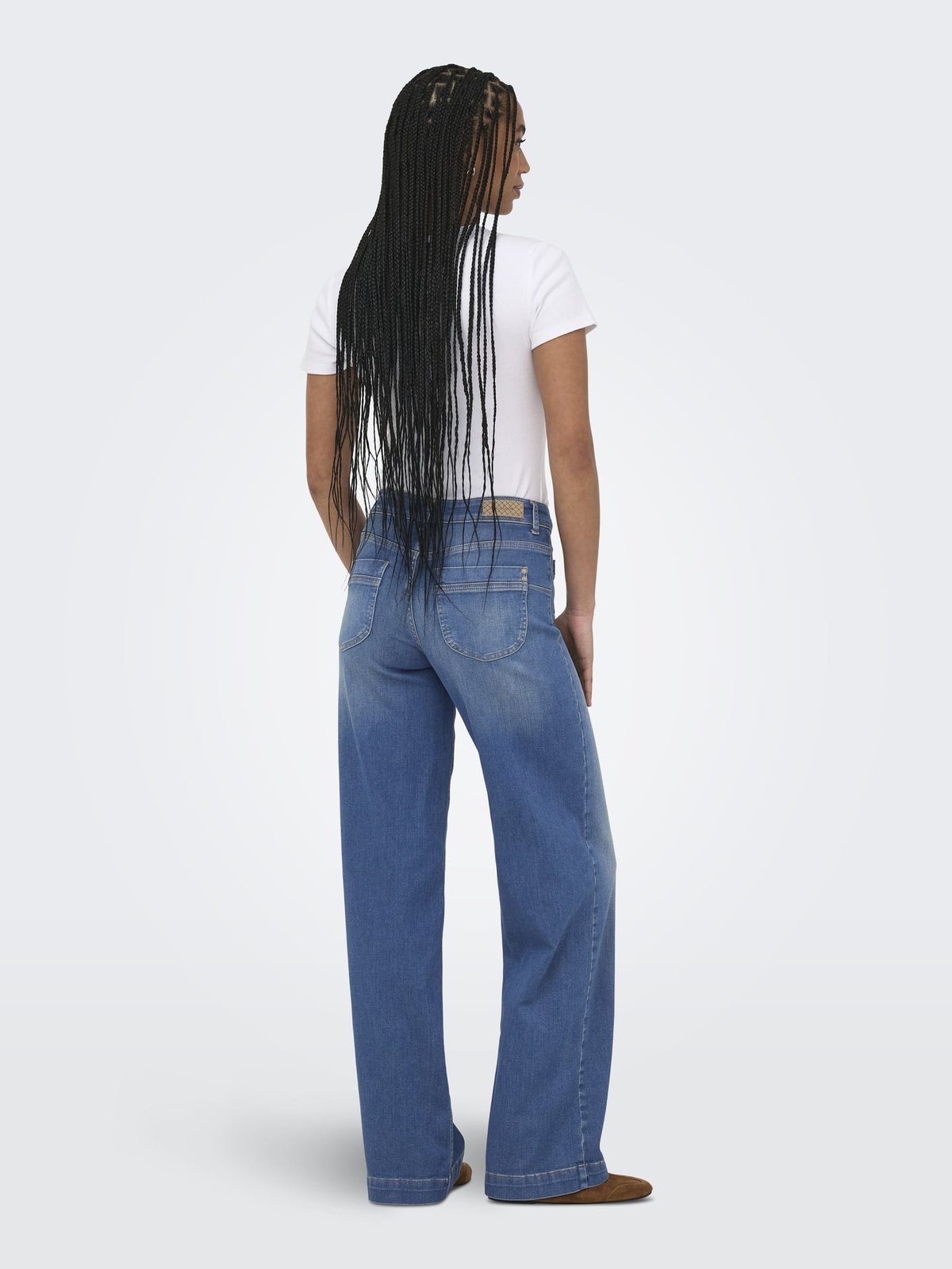Only Madison Blush High Waist Wide Denim Medium Blue Denim