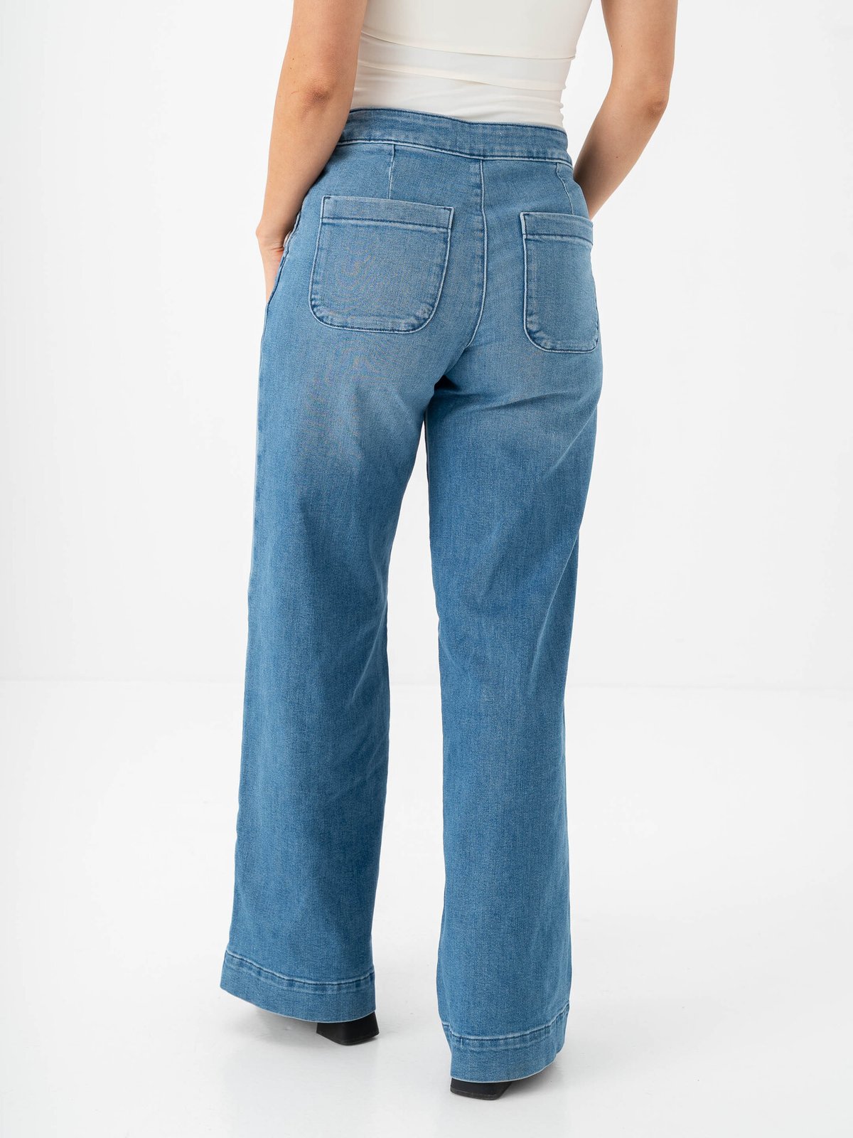 Only Madison Blush High Waist Wide Denim Medium Blue Denim