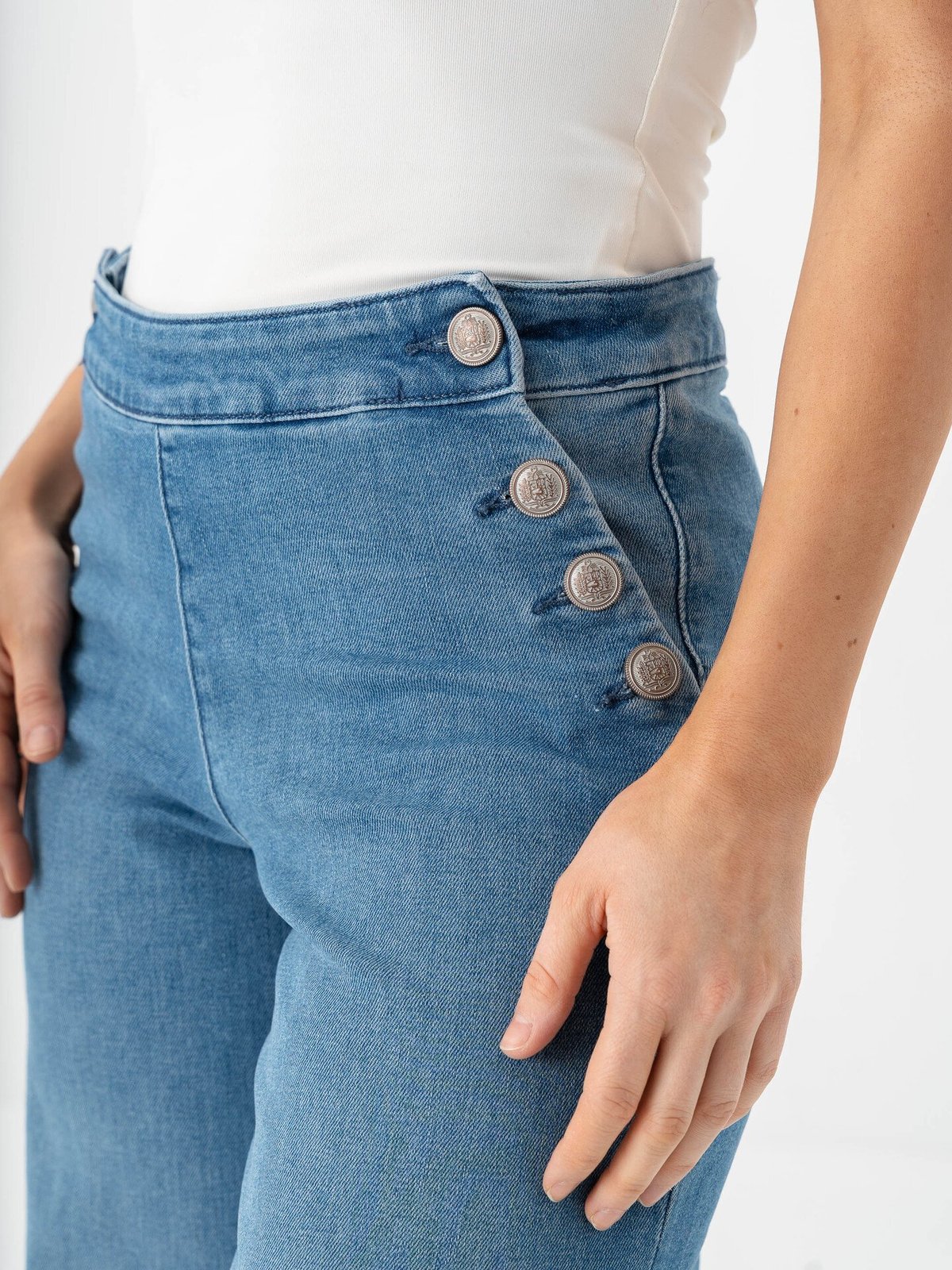 Only Madison Blush High Waist Wide Denim Medium Blue Denim