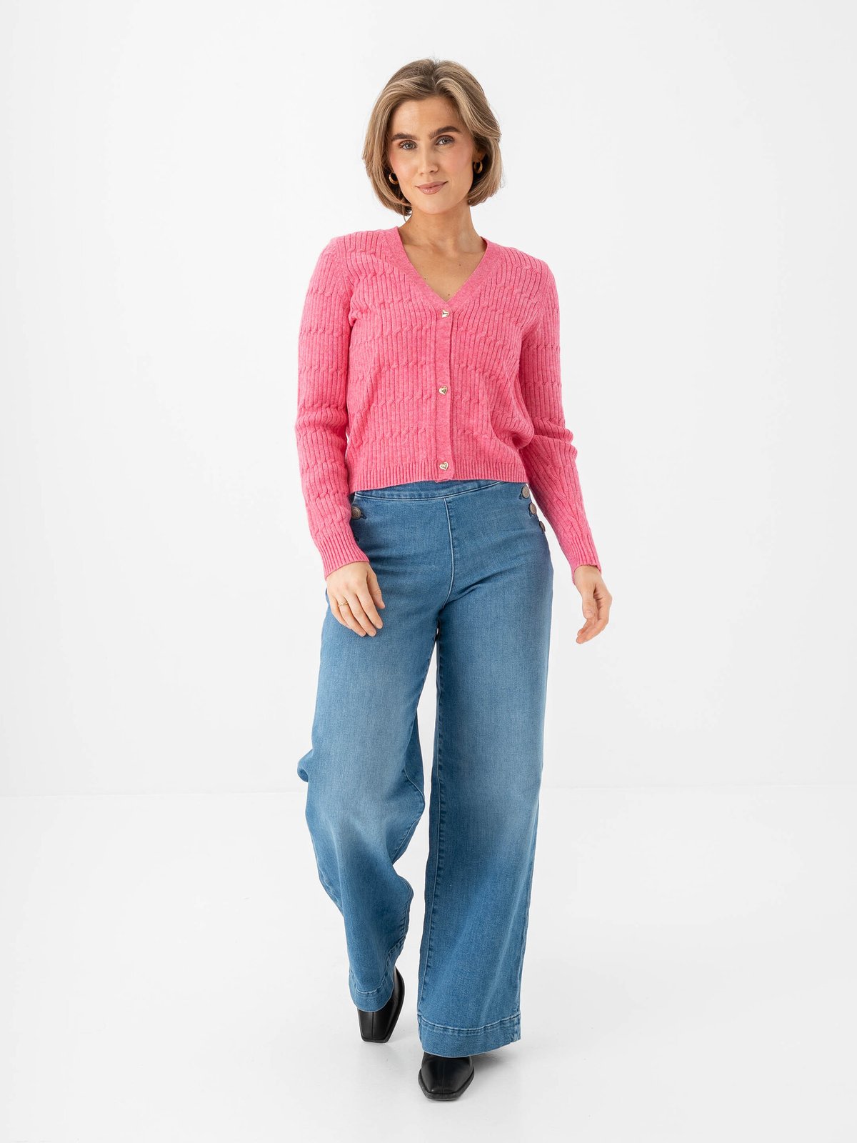 Only Madison Blush High Waist Wide Denim Medium Blue Denim