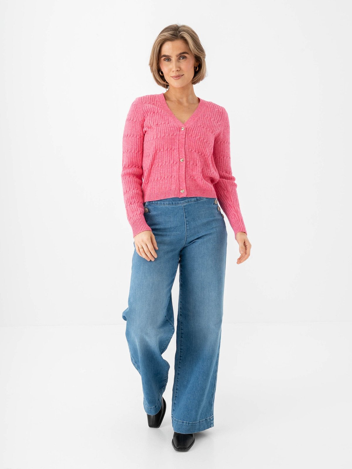 Only Madison Blush High Waist Wide Denim Medium Blue Denim