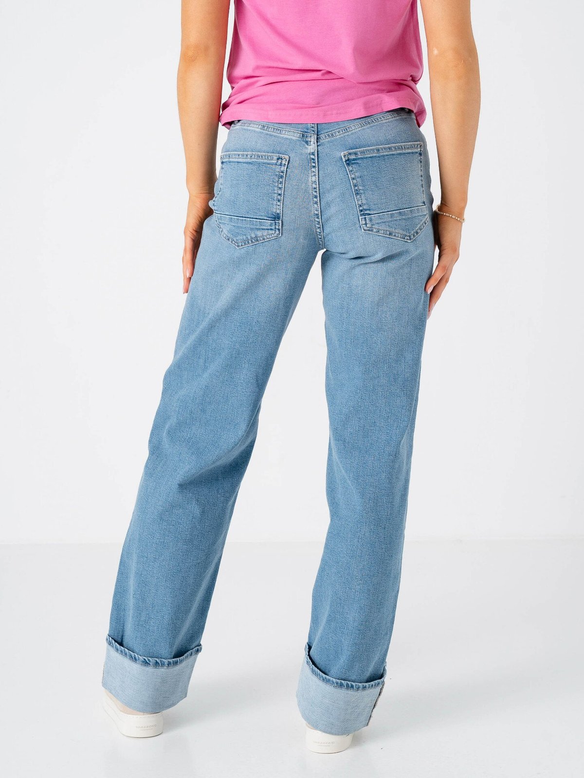 Only Mercer High Waist Fold Up Denim Light Blue Denim