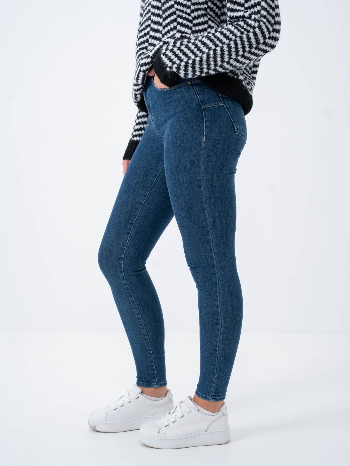 Only Power Mid Pushup Dark Blue Denim