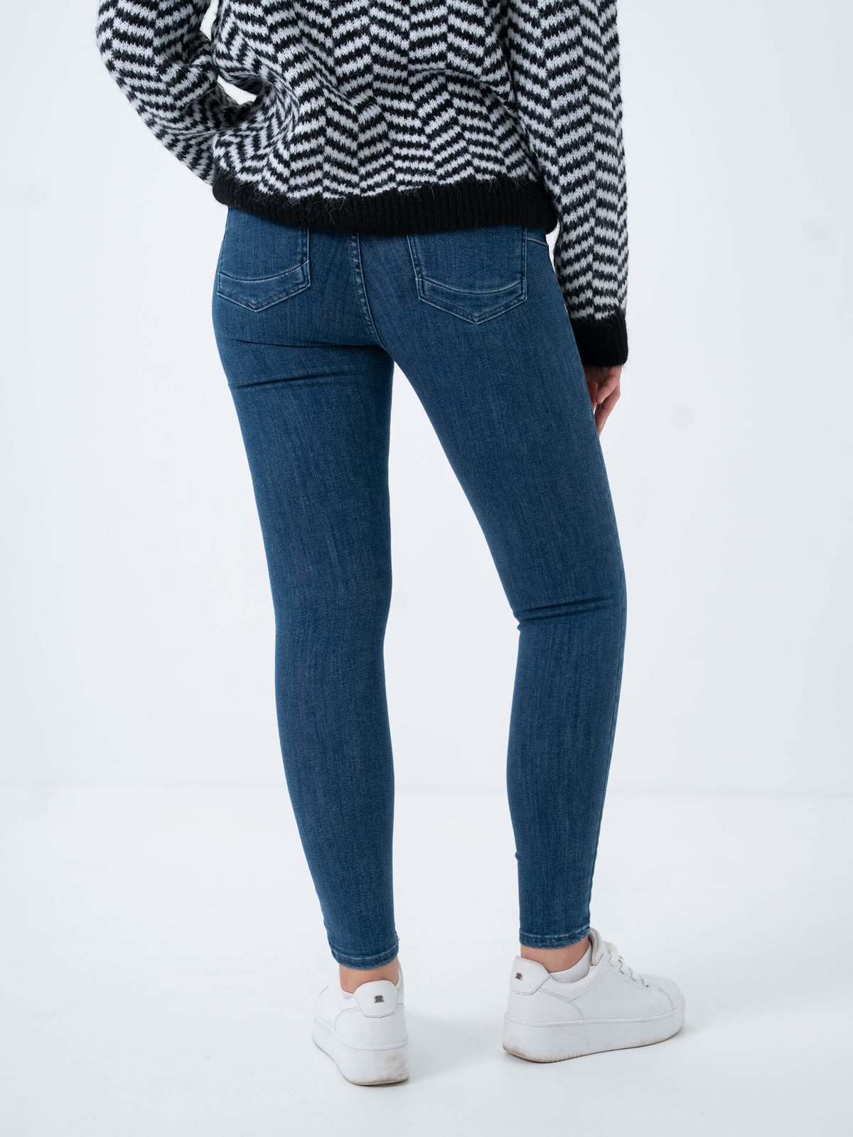 Only Power Mid Pushup Dark Blue Denim