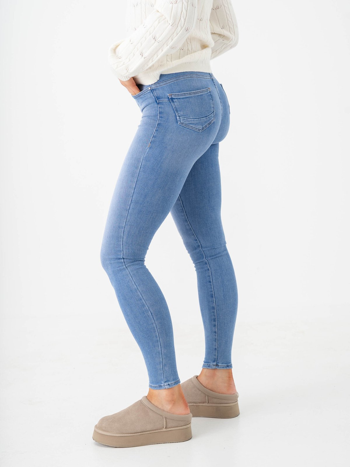 Only Power Mid Pushup Special Bright Blue Denim