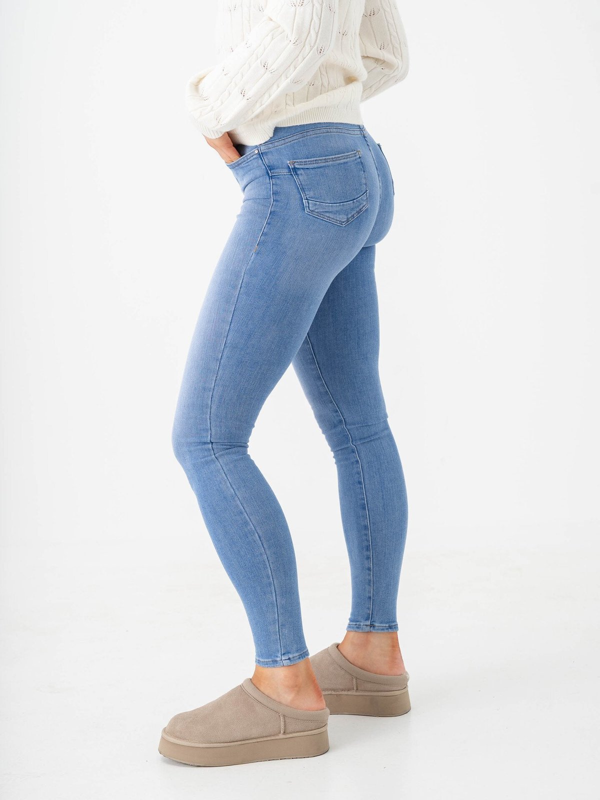 Only Power Mid Pushup Special Bright Blue Denim