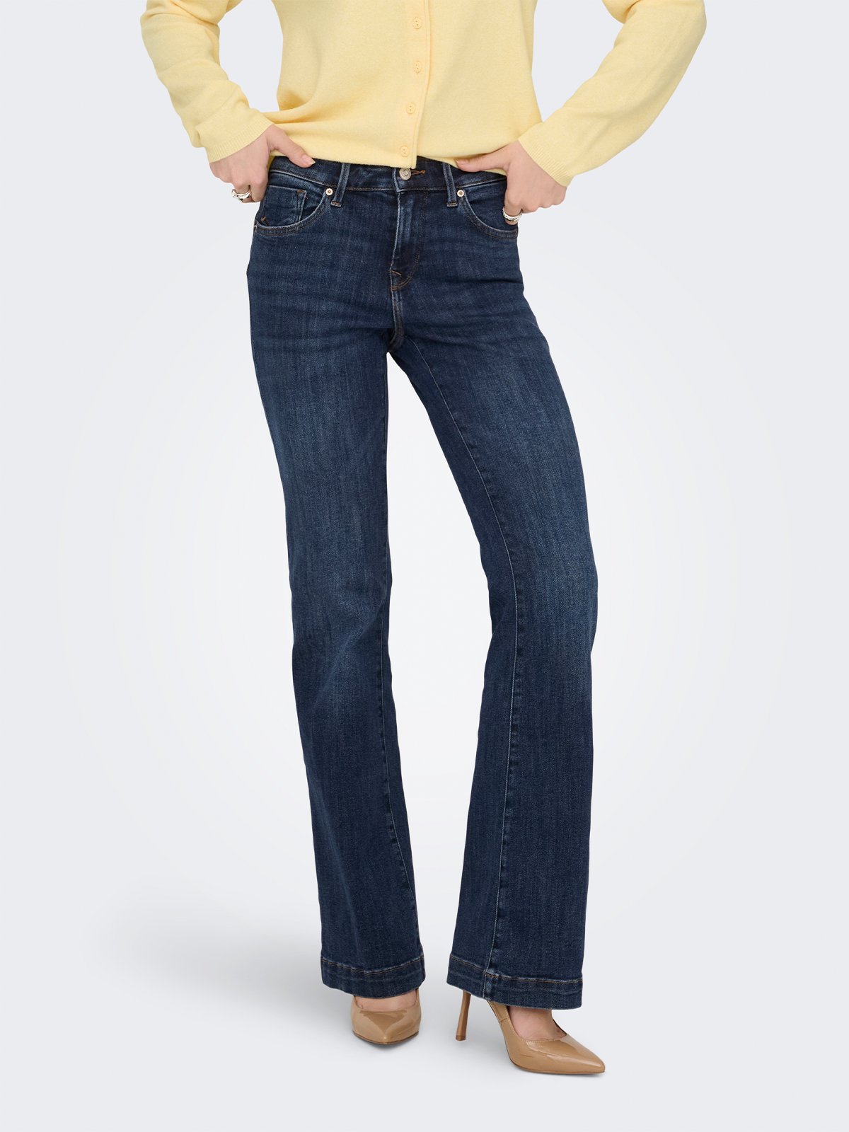 Only Power Mid Pushup Dark Blue Denim
