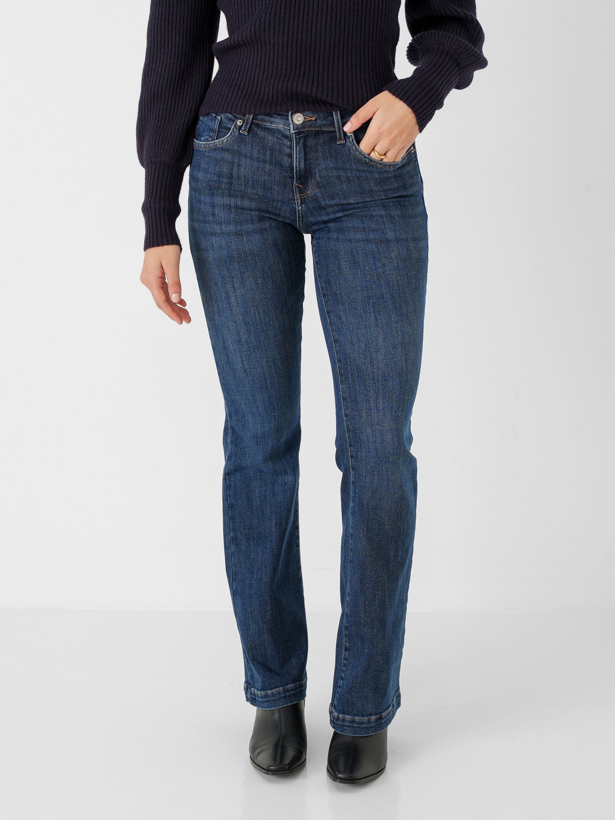 Only Power Mid Pushup Dark Blue Denim