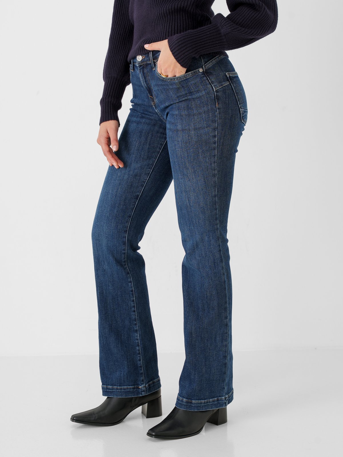 Only Power Mid Pushup Dark Blue Denim
