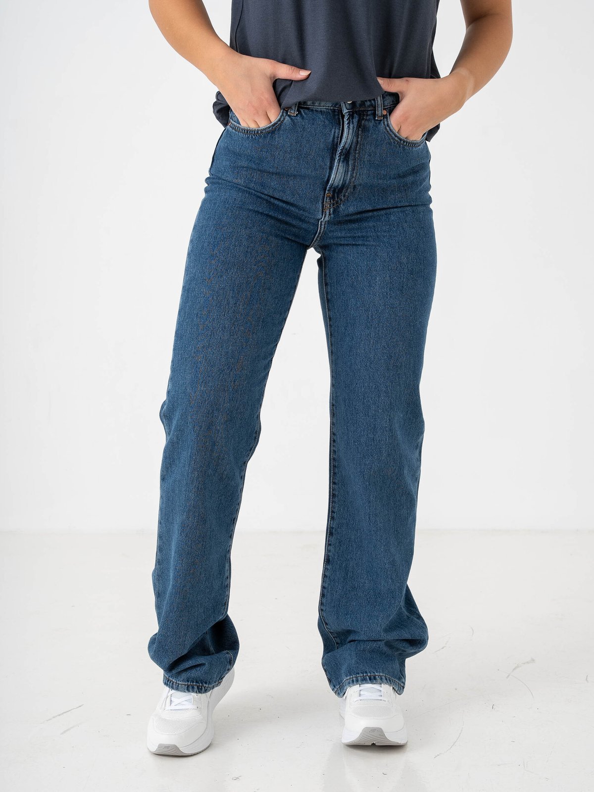 Only Silje Ex High Waisted Wide Denim Medium Blue Denim