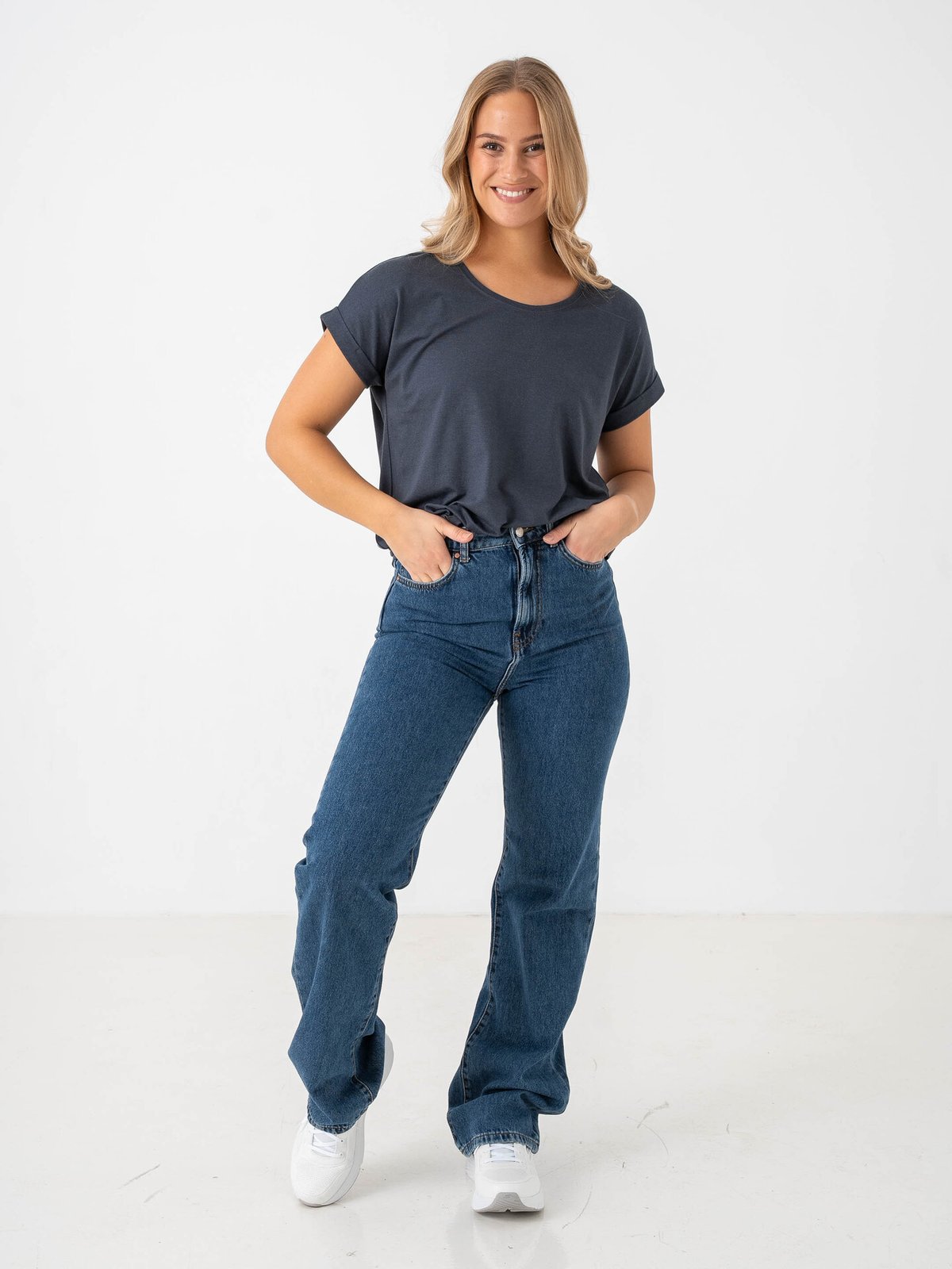 Only Silje Ex High Waisted Wide Denim Medium Blue Denim