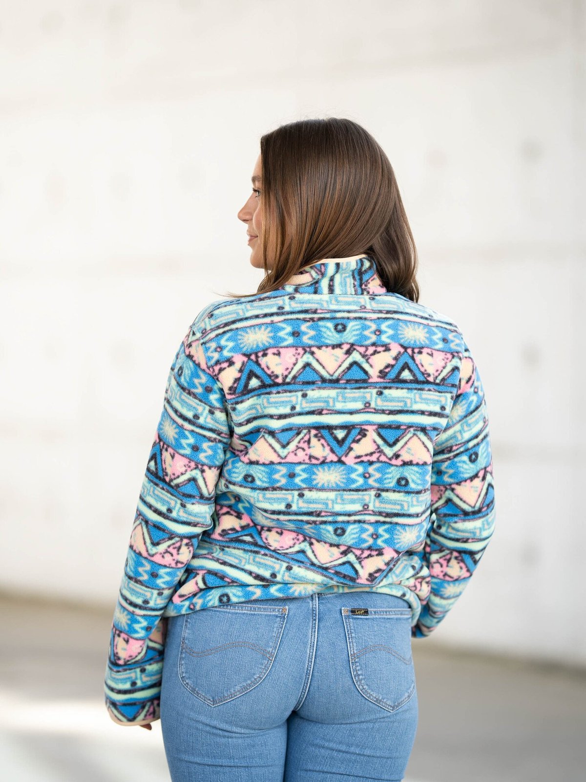 Patagonia Lightweight Synchilla Snap-T Fleece Pullover High Hopes Geo/ Salamander Green