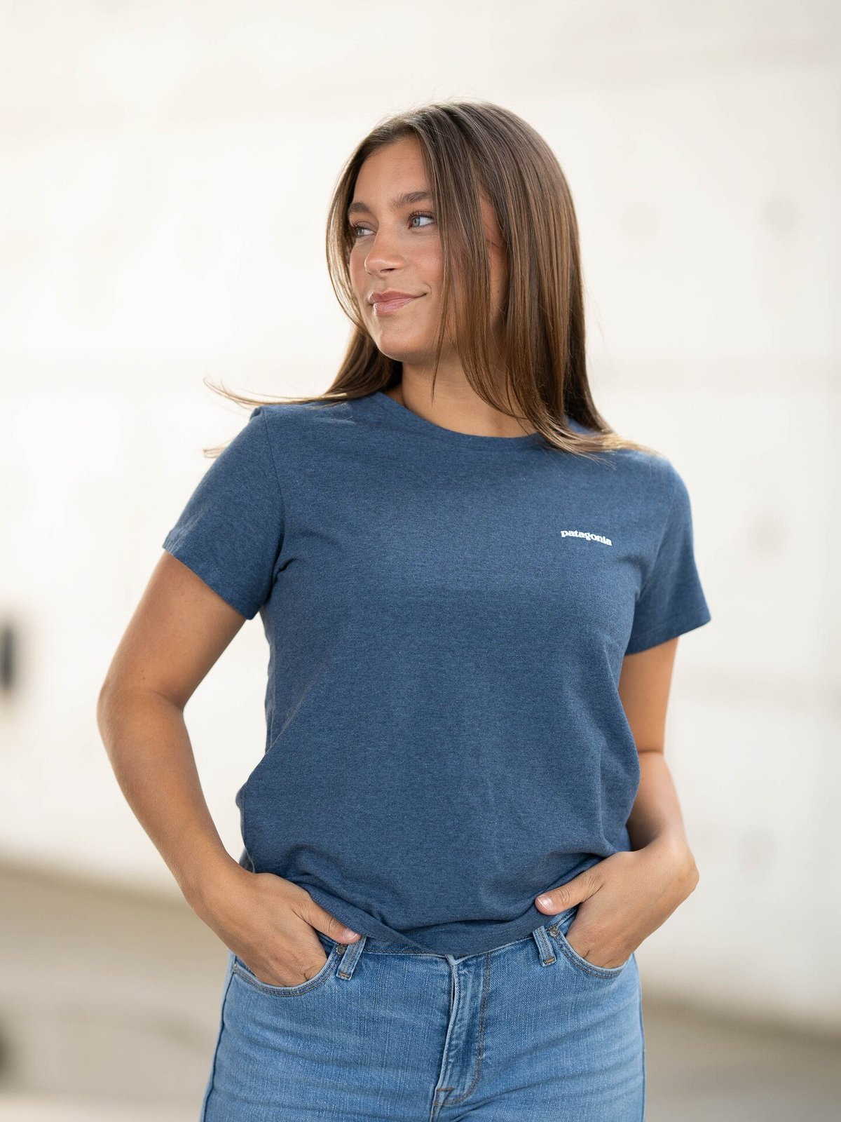Patagonia Women’s P-6 Logo Responsibili-Tee Utility Blue