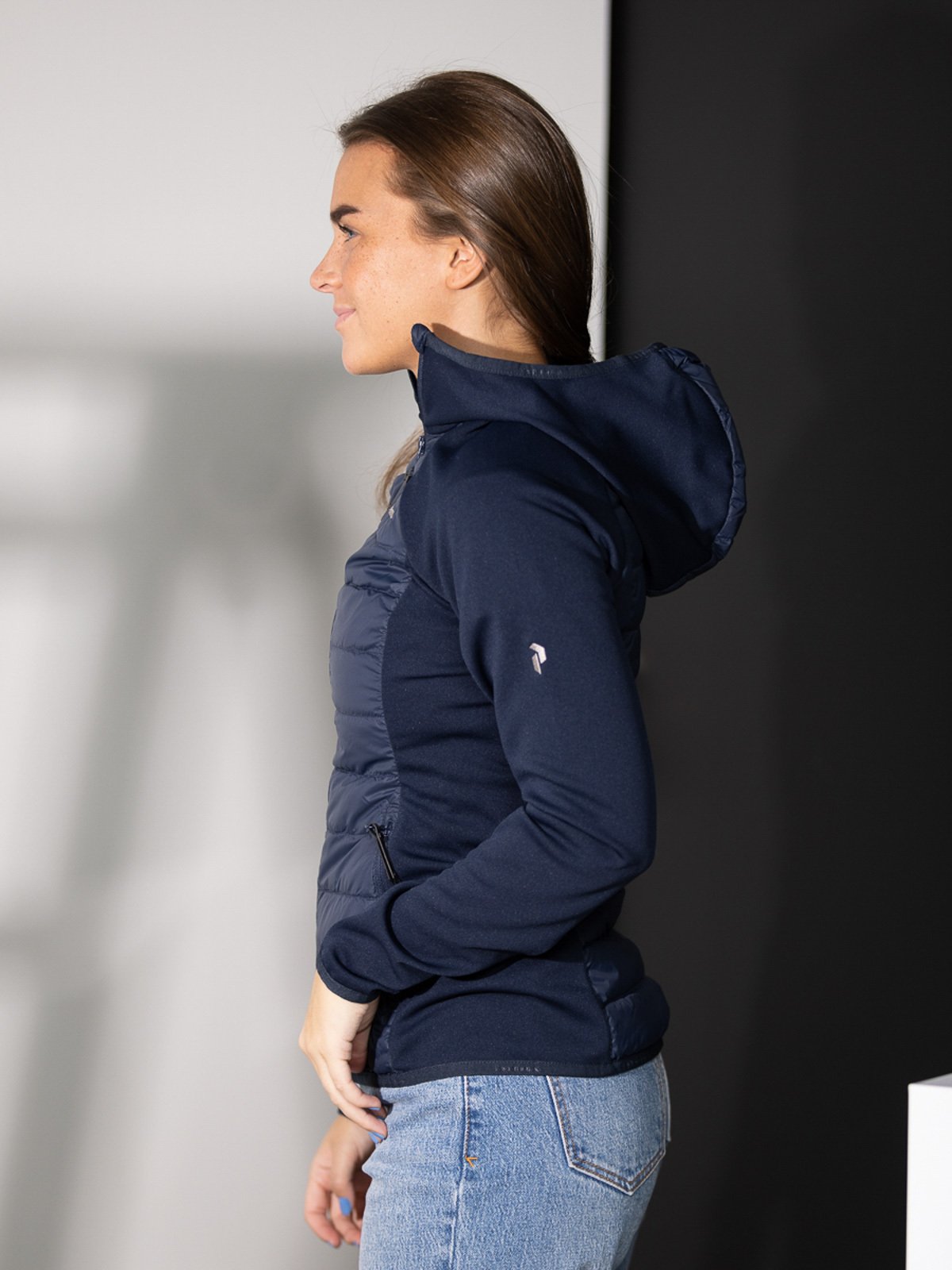 Peak Performance Down Hybrid Hood Jacket Blue Shadow