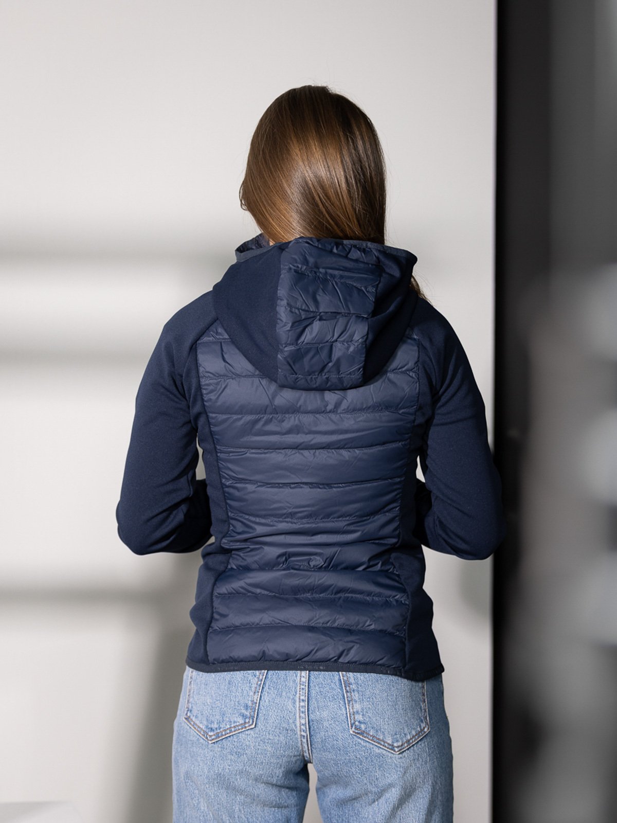 Peak Performance Down Hybrid Hood Jacket Blue Shadow