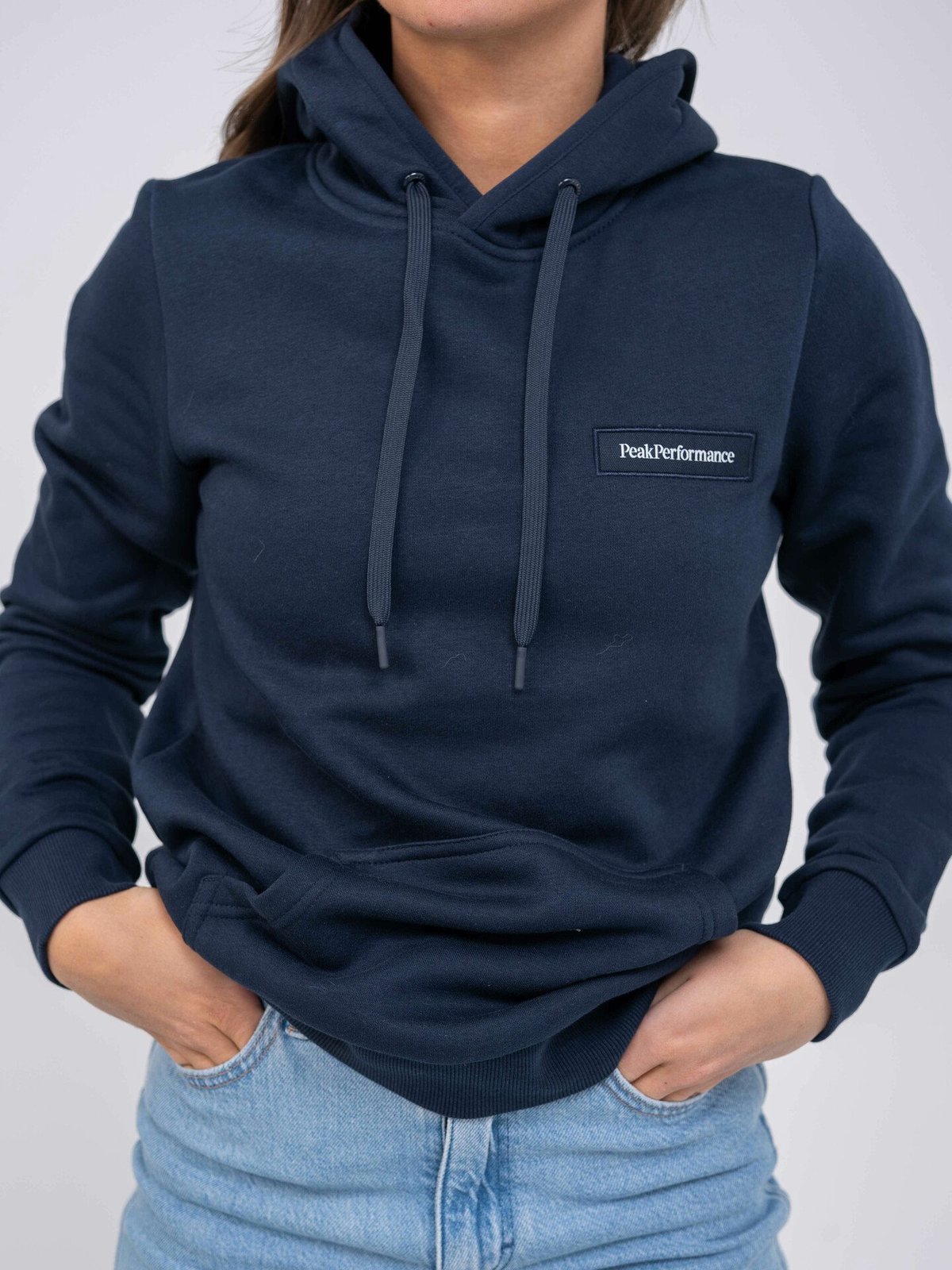 Peak Performance Logo Hood Sweatshirt Blue Shadow