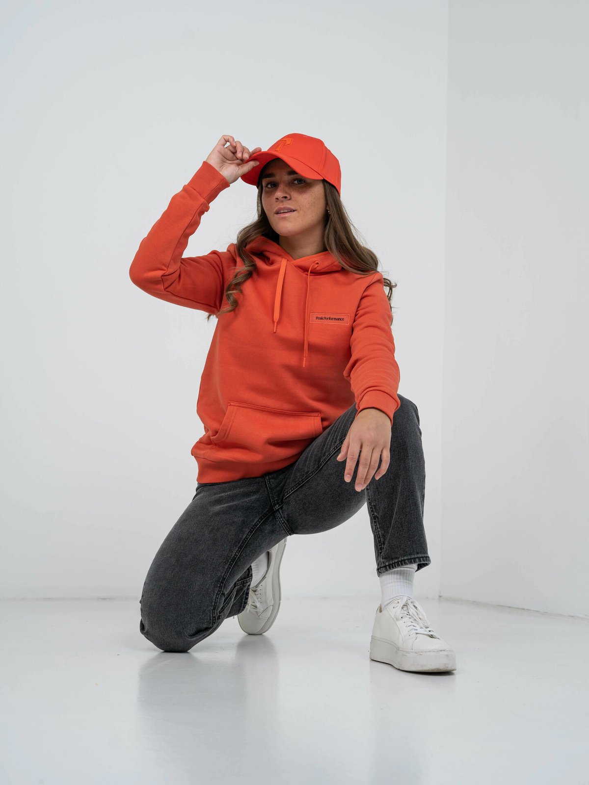 Peak Performance Logo Hood Sweatshirt Paprika