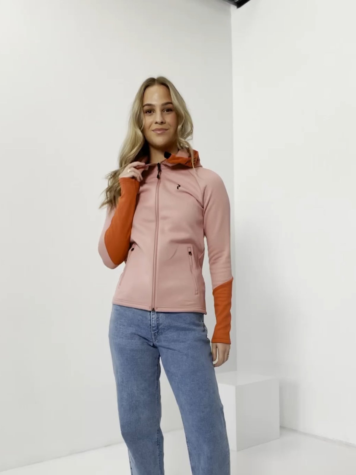 Peak Performance Rider Mid Zip Hood Rosa