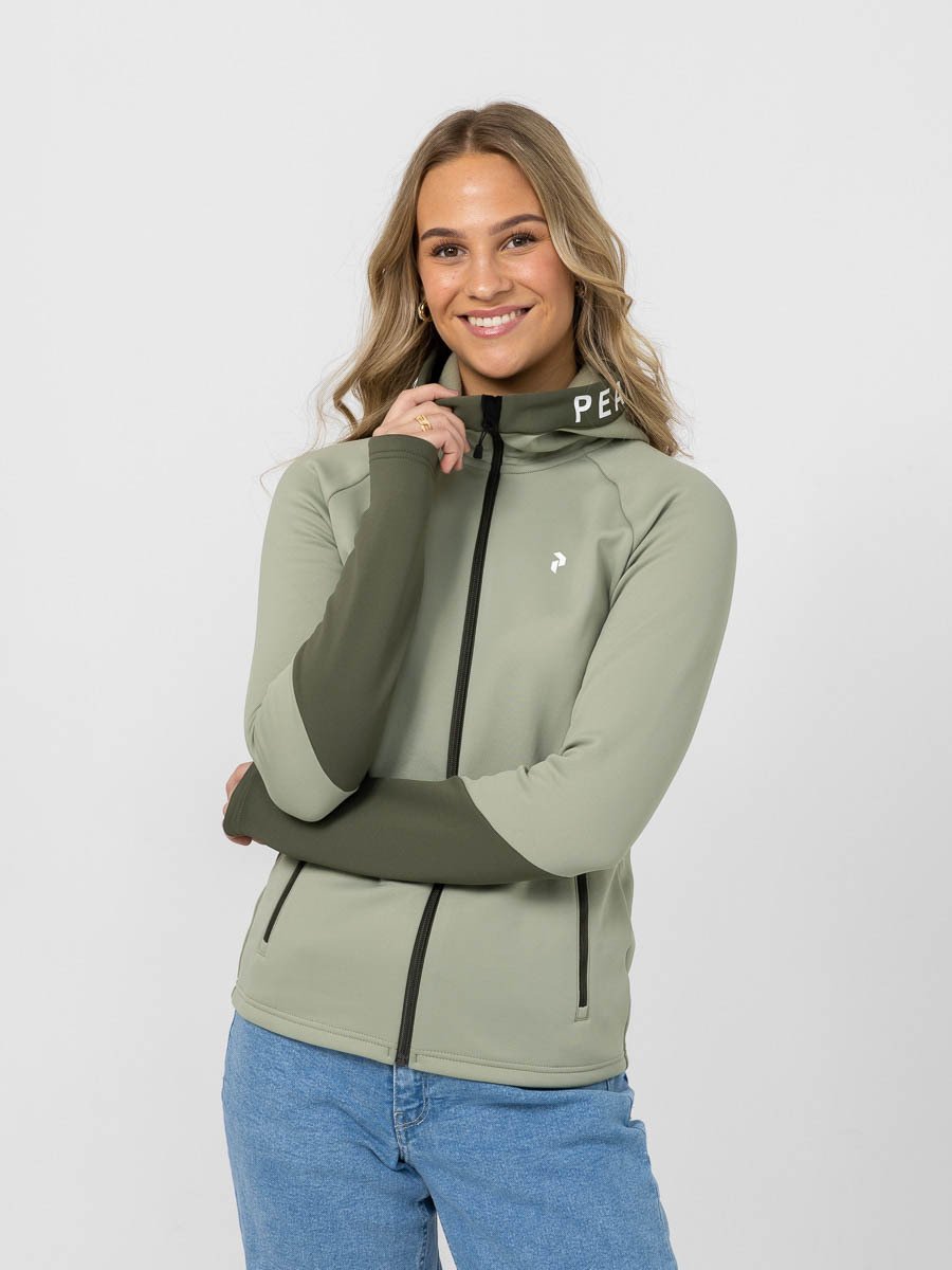 Peak Performance Rider Mid Zip Hood Grønn