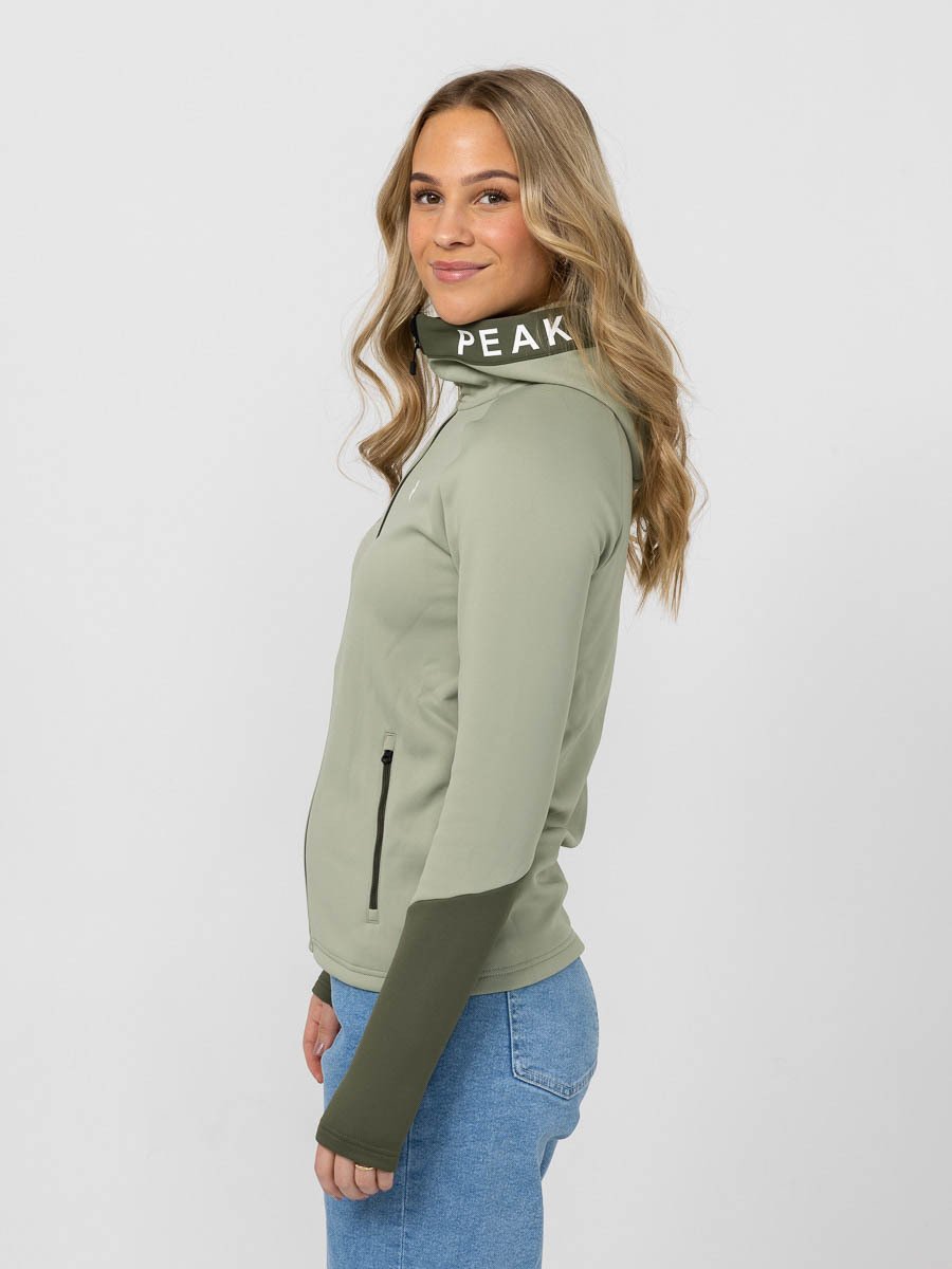 Peak Performance Rider Mid Zip Hood Grønn