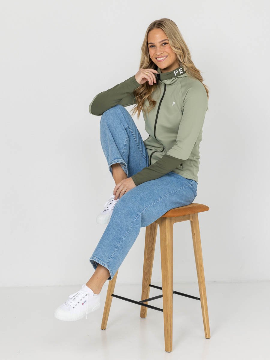 Peak Performance Rider Mid Zip Hood Grønn