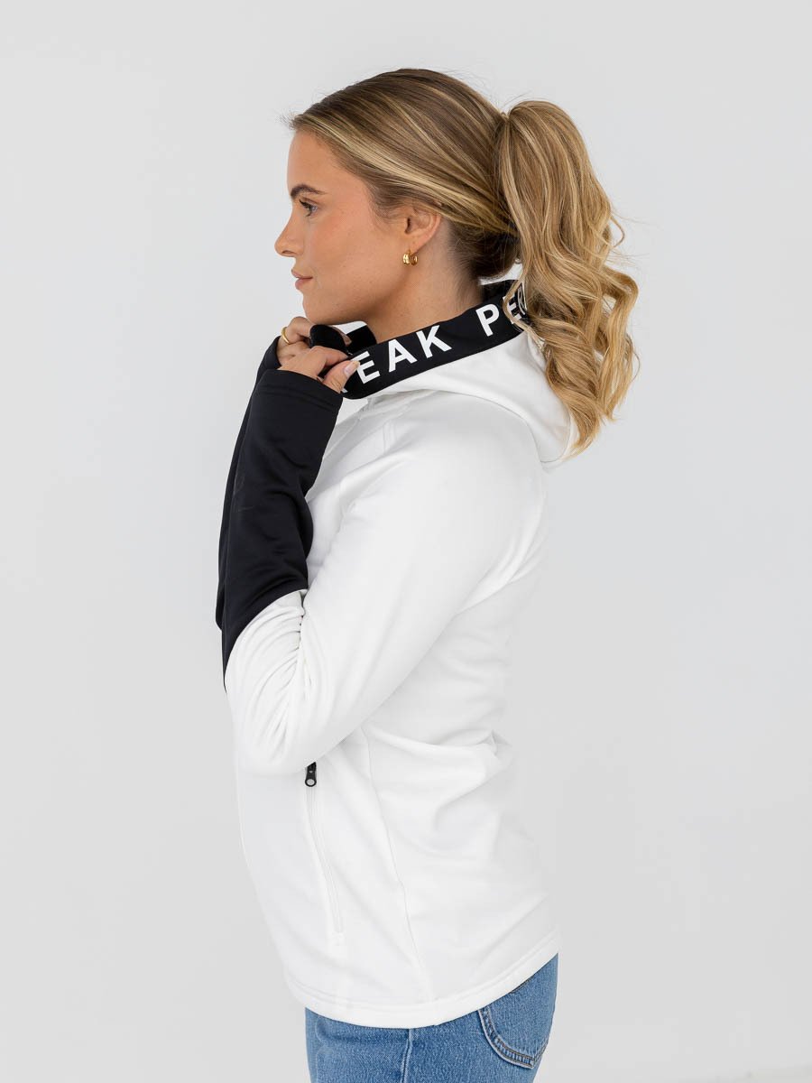 Peak Performance Rider Mid Zip Hood Offwhite / Black
