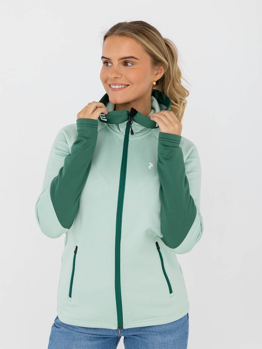Peak Performance Rider Mid Zip Hood Delta Green / Smoke