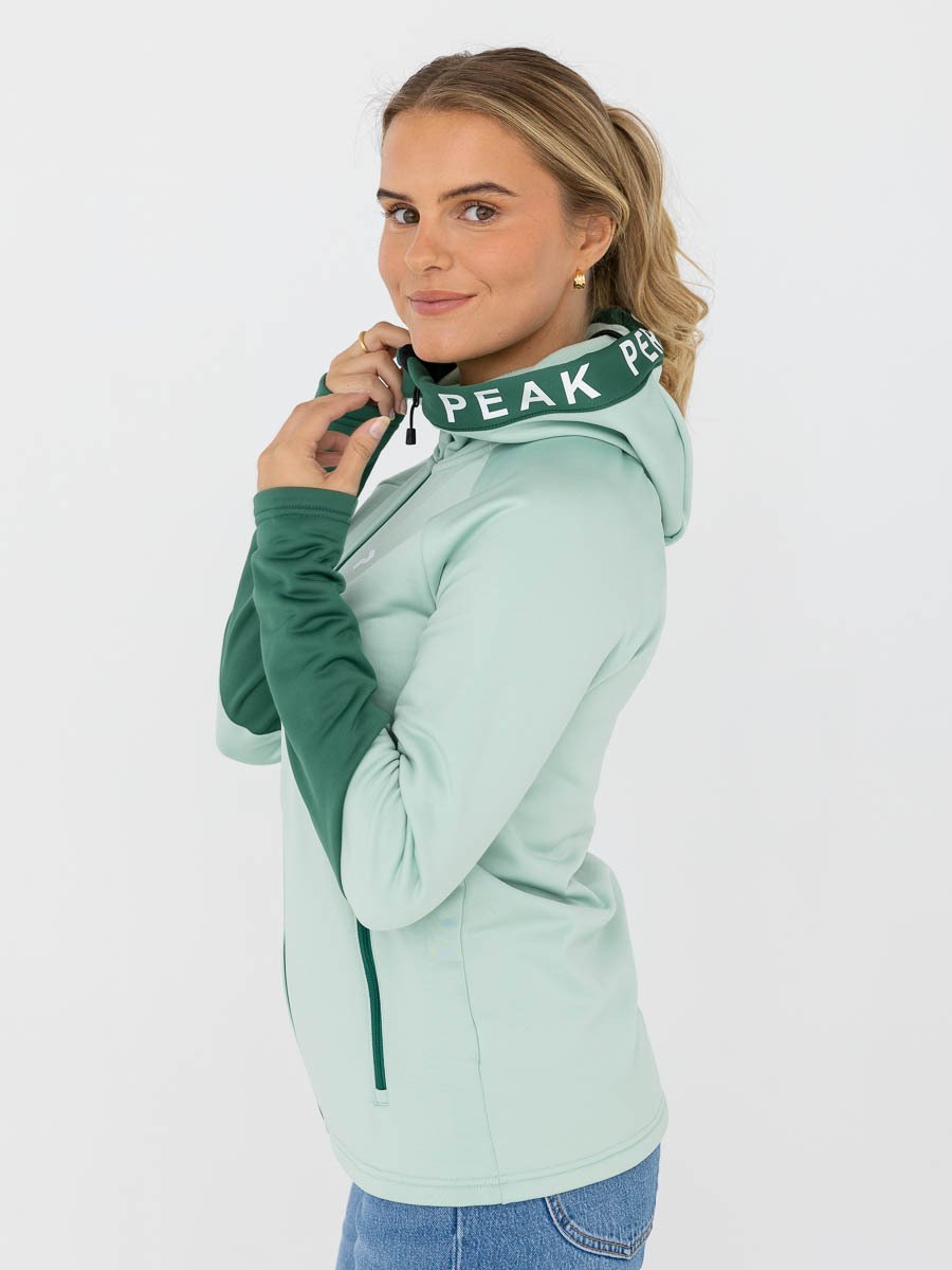 Peak Performance Rider Mid Zip Hood Delta Green / Smoke