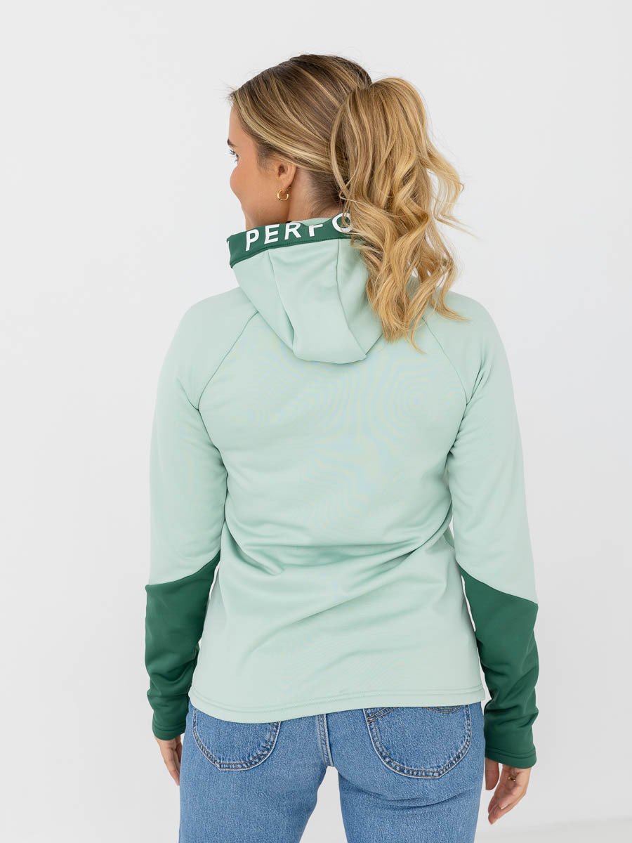 Peak Performance Rider Mid Zip Hood Delta Green / Smoke