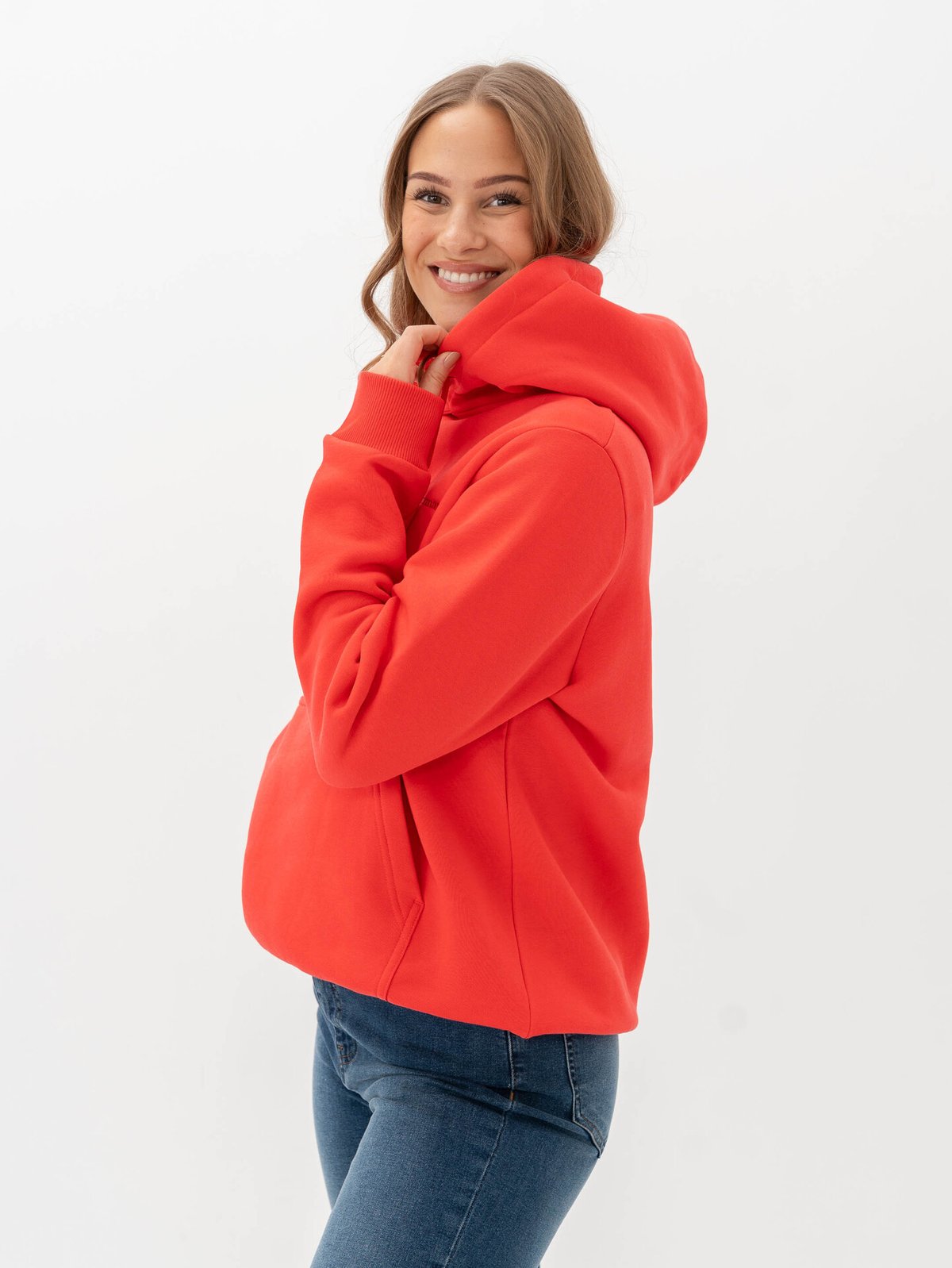 Peak Performance Original Small Logo Hood Brilliant Red