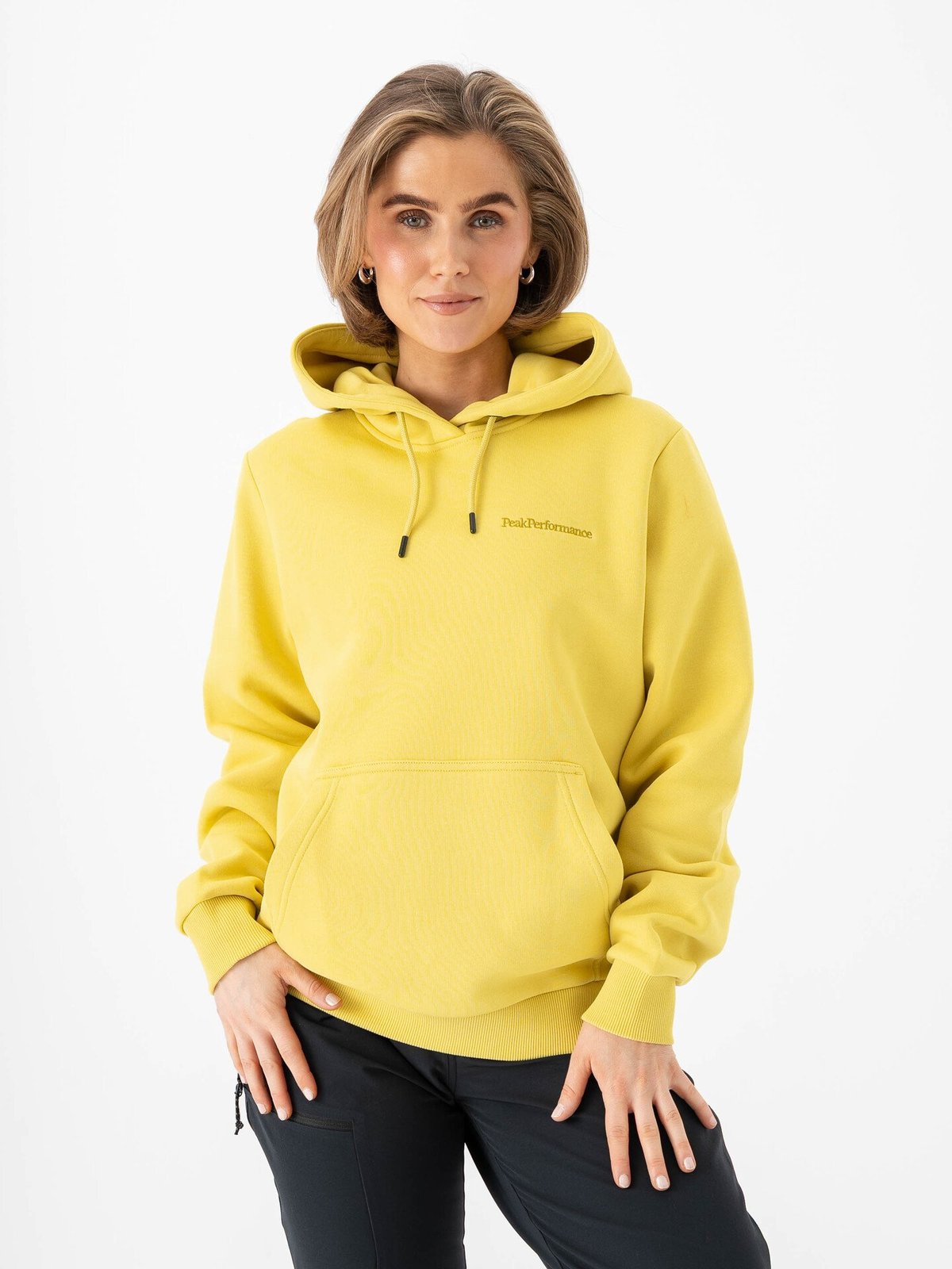 Peak Performance Original Small Logo Hood Canary Lime