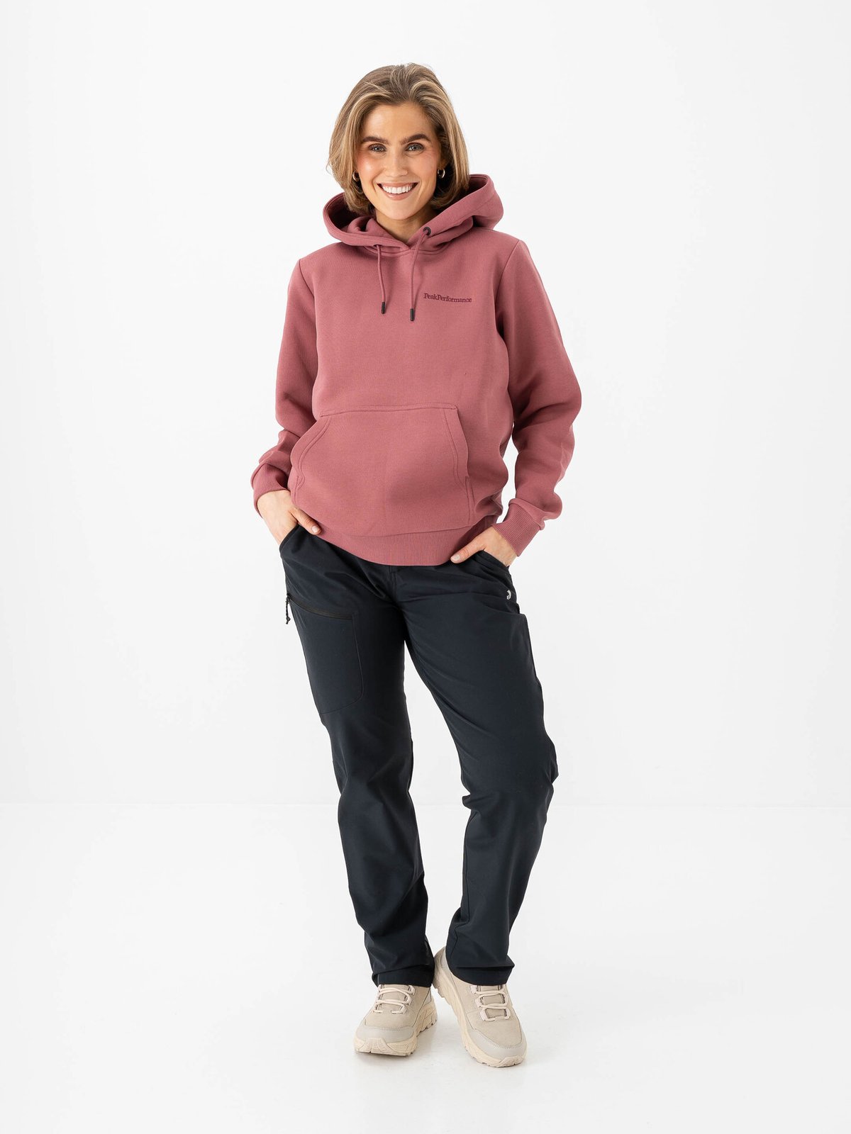 Peak Performance Original Small Logo Hood Wild Rouge