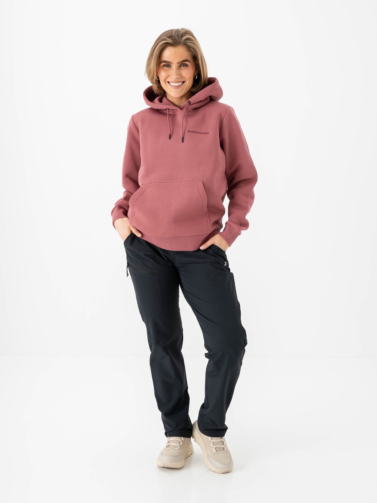 Peak Performance Original Small Logo Hood Wild Rouge