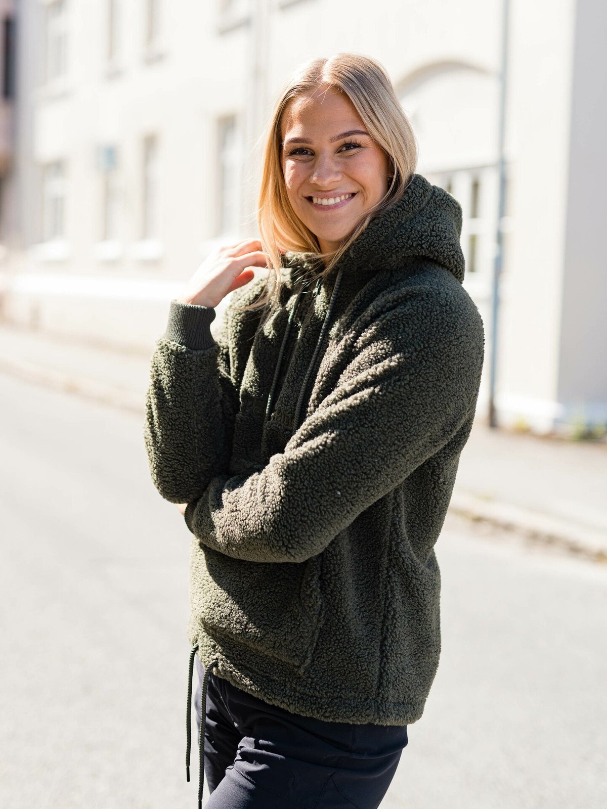 Peak Performance Ground Pile Half Zip Hood Pine Needle