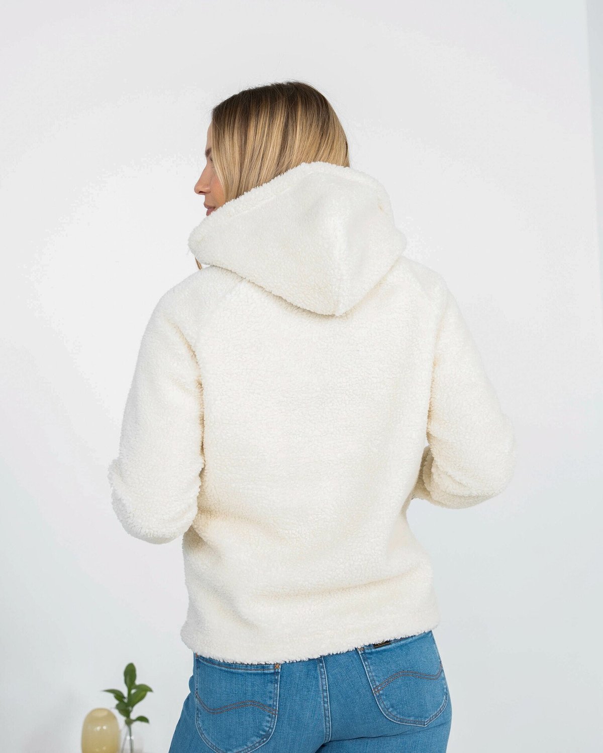 Peak Performance Ground Pile Half Zip Hood Hvit