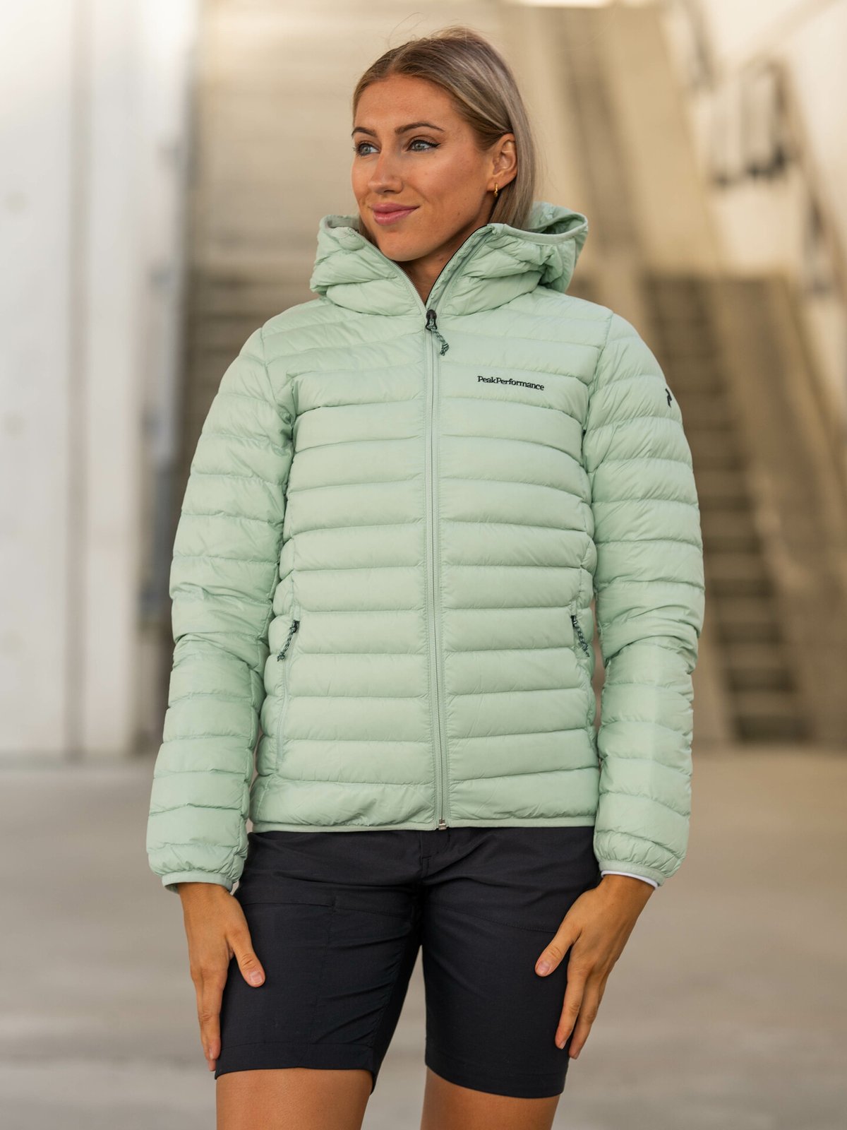 Peak Performance Down Liner Hood Jacket Delta Green
