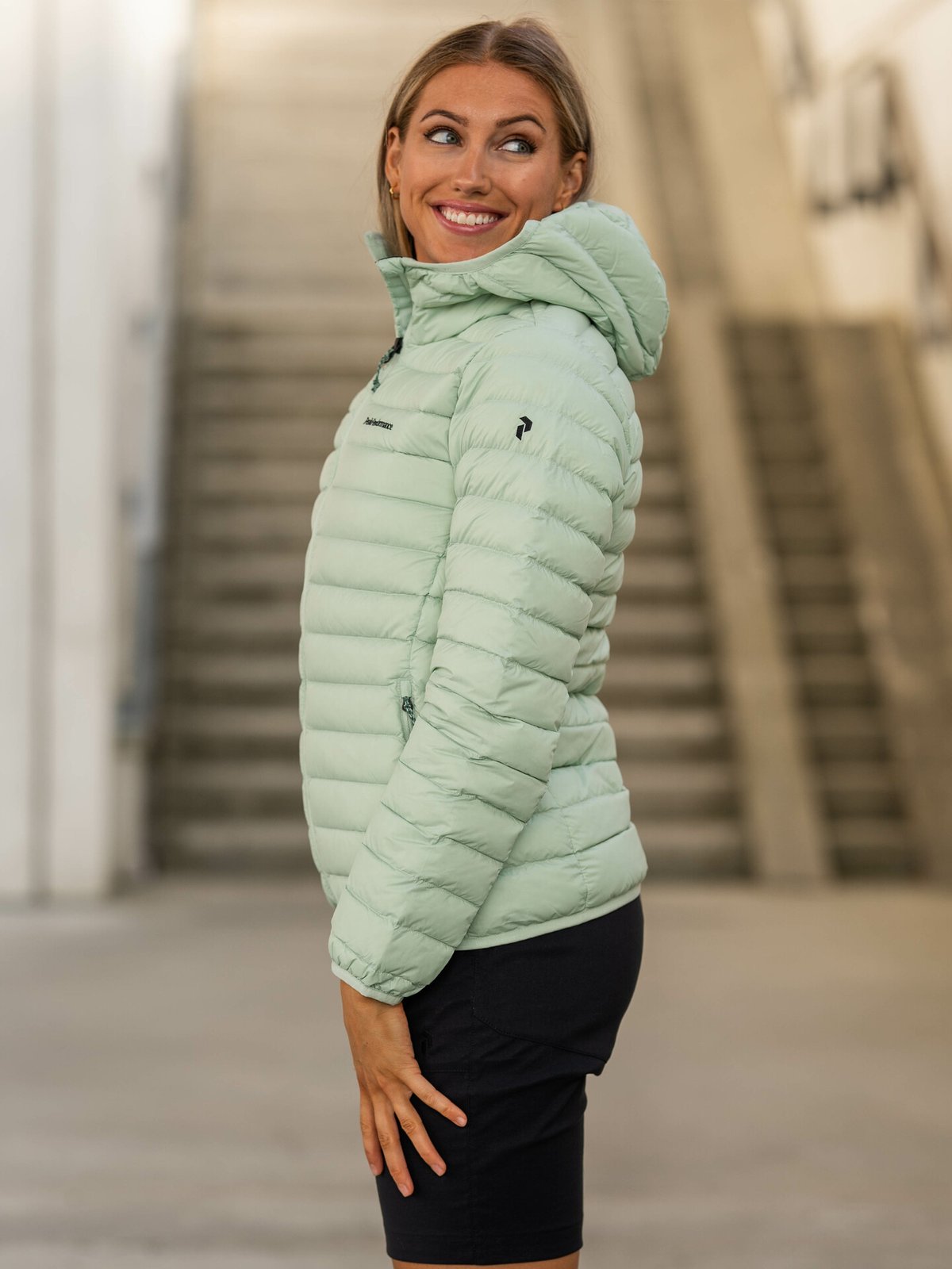 Peak Performance Down Liner Hood Jacket Delta Green