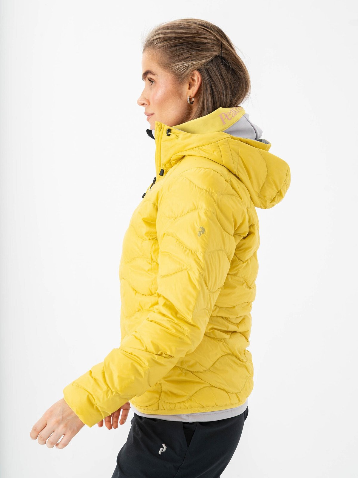 Peak Performance Helium Down Hood Jacket Women Canary Lime / Summit Smoke
