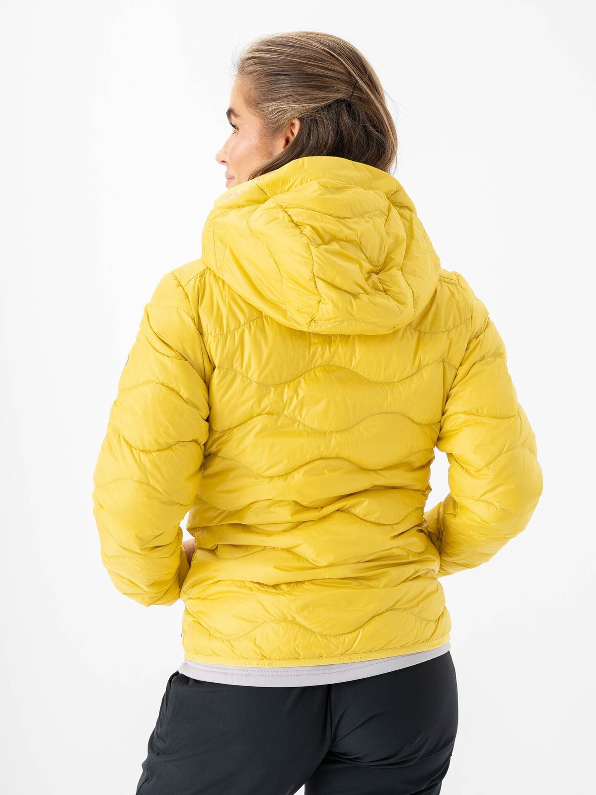 Peak Performance Helium Down Hood Jacket Women Canary Lime / Summit Smoke