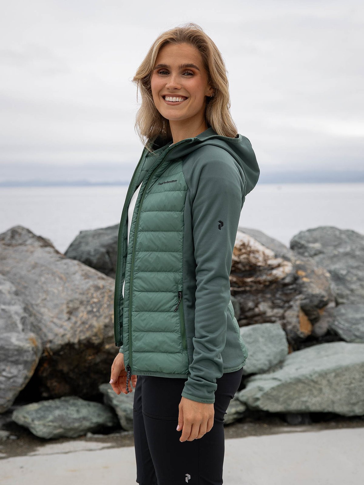 Peak Performance Down Hybrid Hood Jacket Grønn